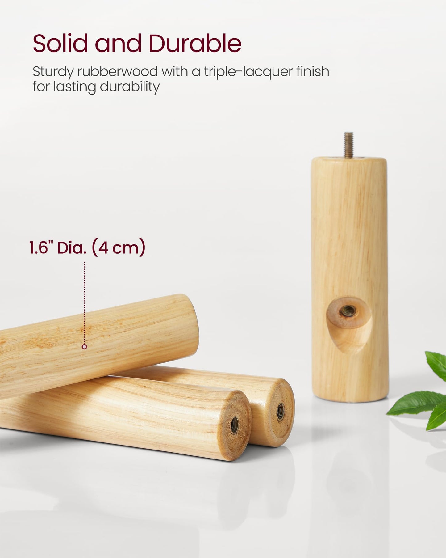 VASAGLE Solid Wood Coat Rack, Free Standing Hall Coat Tree with 8 Hooks, 3 Height Options, for Coats, Hats, Bags, Purses, for Entryway, Hallway, Rubberwood Hooks and Pole, Natural Beige URCR010N01