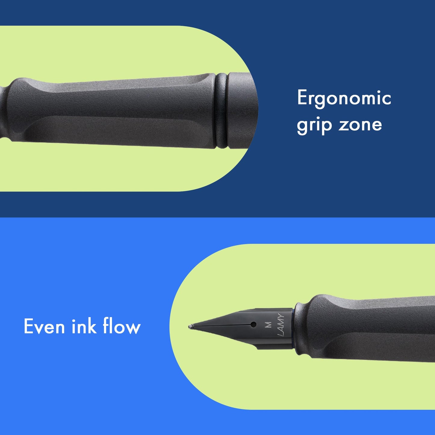 LAMY safari umbra - Fountain Pen with ergonomic grip & polished steel nib in size EF - ideal for any Writing & Calligraphy - including LAMY T 10 blue cartridge - Right-Handed