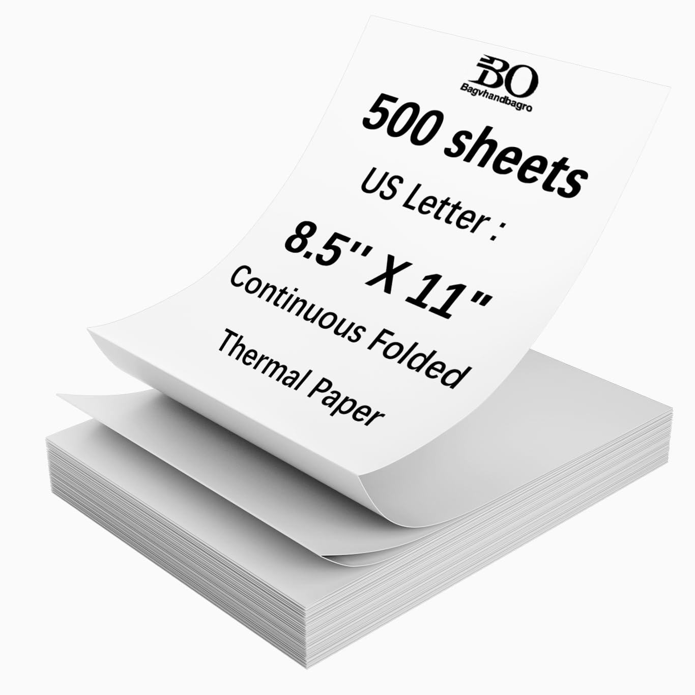 500-Sheet Thermal Printing Paper of Continuous Folded Great Value Pack, 8.5 x 11 Inches (US Letter Size) for N80/ A28U/ PD-A4 Thermal Portable Printer, Inkless Wireless Printers, Office Supplies.