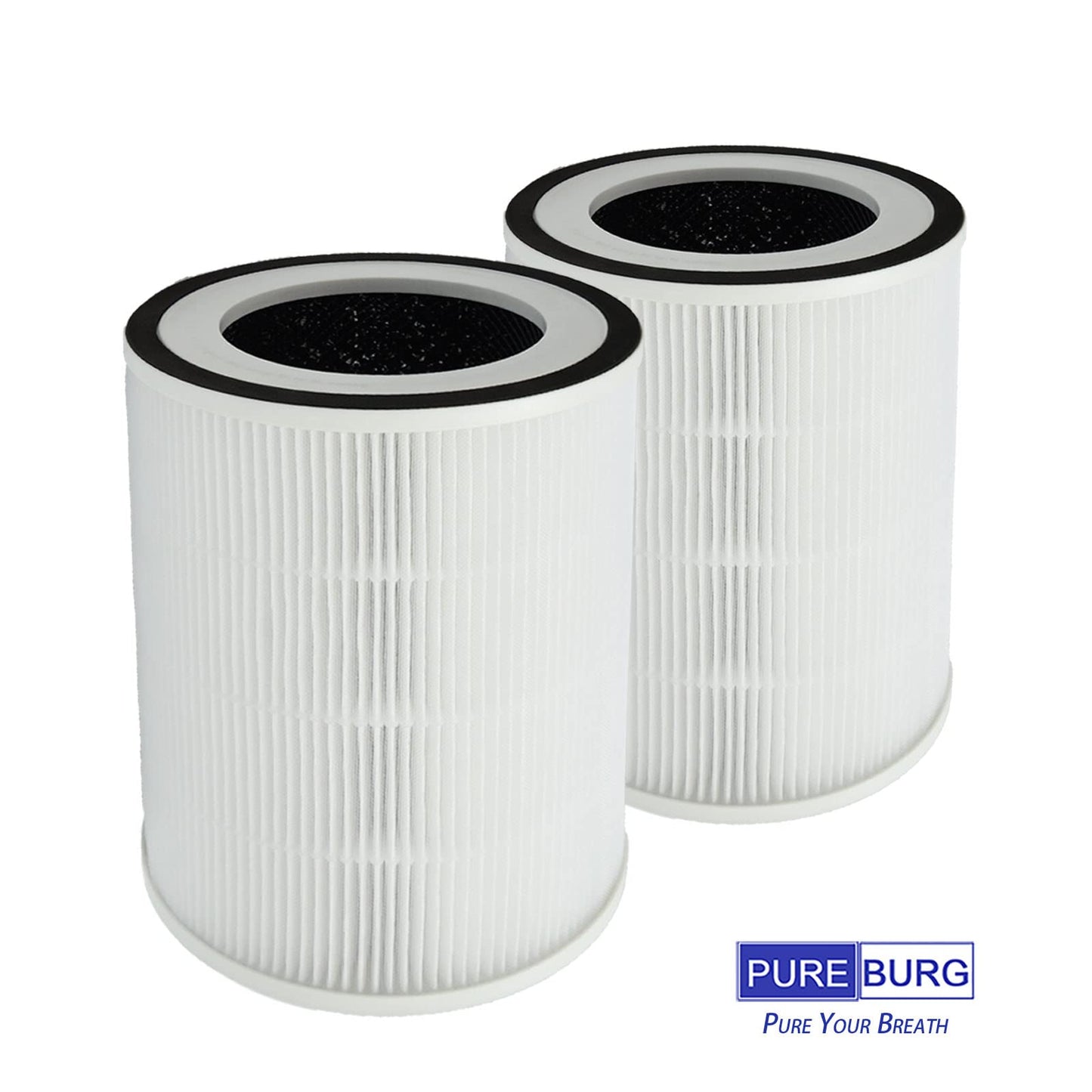 PUREBURG Replacement Filter Compatible with Afloia Pluto Air Purifier, 2-Pack H13 HEPA Activated Carbon 2-in-1 & 4 Mesh Pre-Filters (washable) For Air Clean Dust VOCs Odor