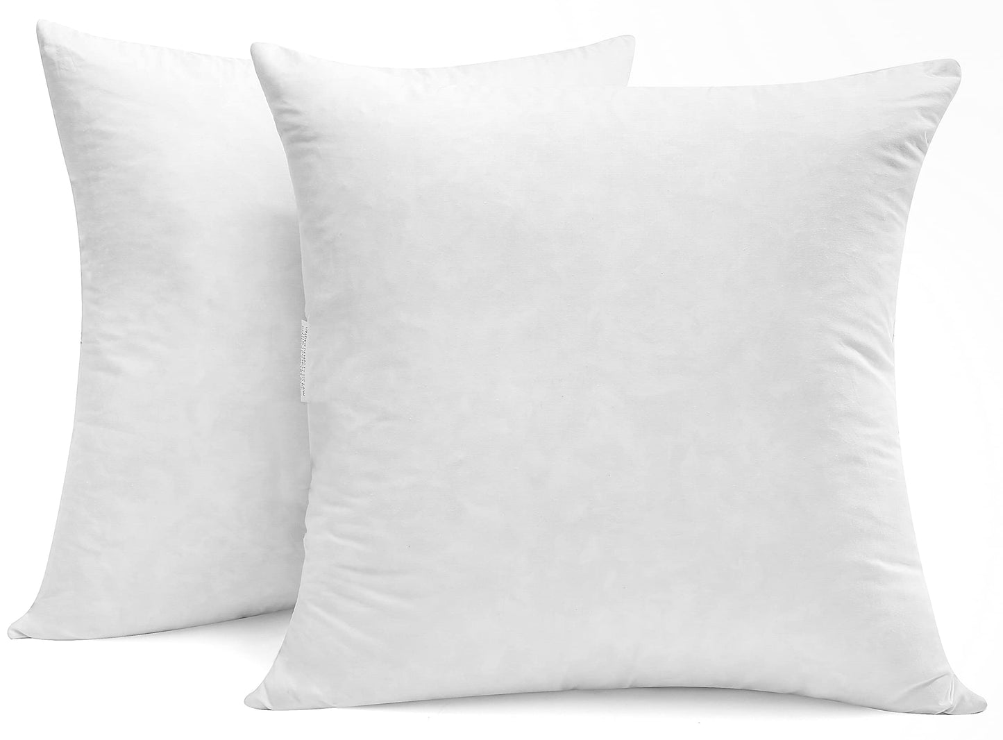 SNUG&COZY Luxury Goose Down Feather Pillow Inserts - 22x22IN, Double Layered Down-Proof Design, Ultra-Soft Cover, High Fill Weight, Pack of 2, White