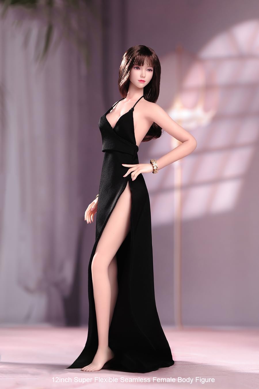 1/6 Scale Female Body,12inch Super Flexible Seamless Female Figure Body Makeup Version with Undetachable Feet Tall and Slender Miniature Action Figure (Pale Skin)