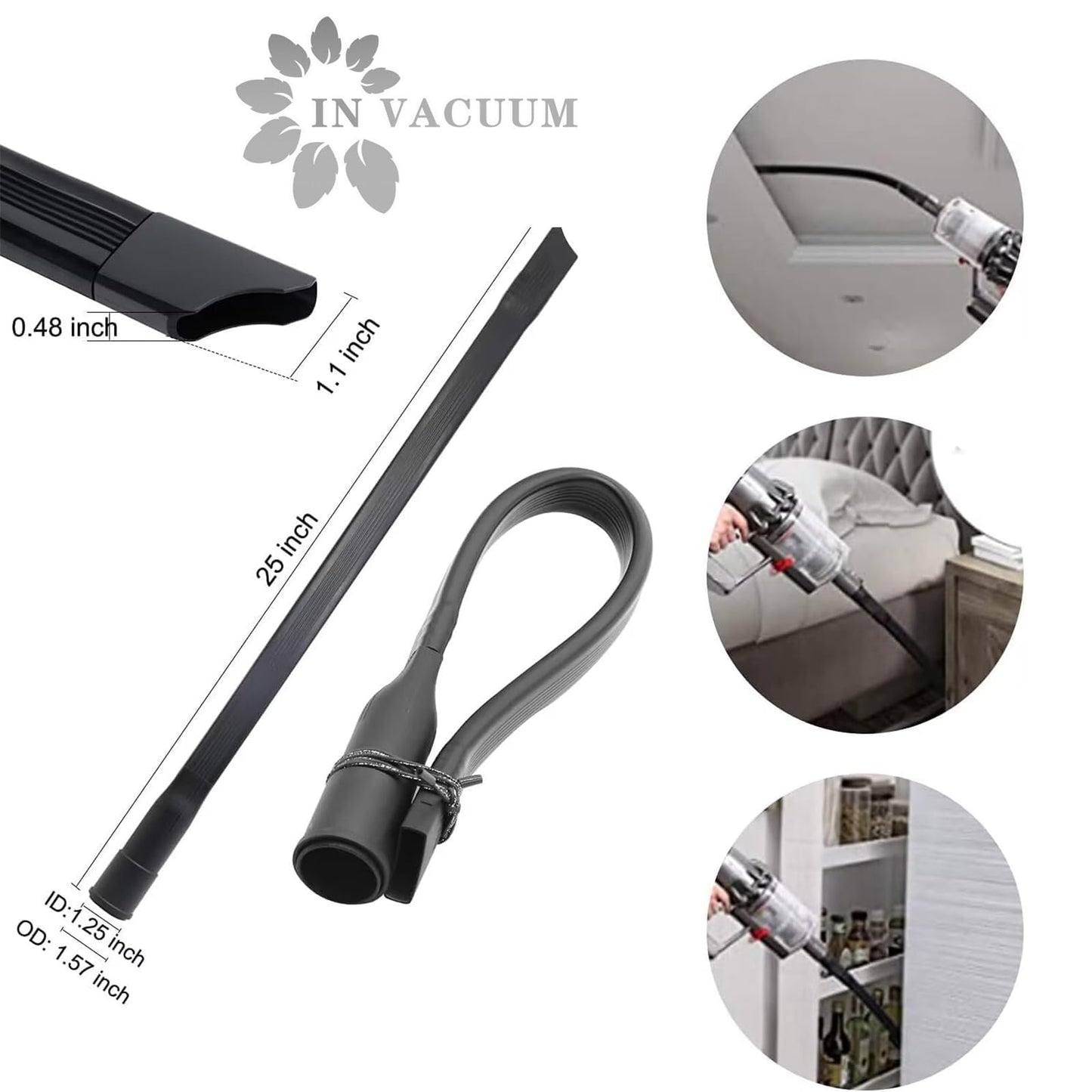 IN VACUUM 15 Pcs Universal Vacuum Attachments & Brushes for Shop Vac Accessories - 2 1/2" to 1 1/4" Hose Adapter for Shop Vac, 1 7/8" to 1" Vacuum Hose Adapter, 1 1/4" Shop Vacuum Cleaner Attachments