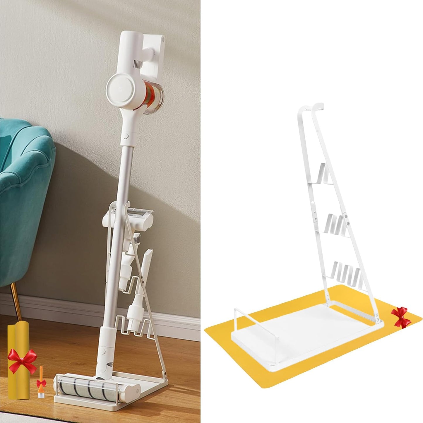 IZSOHHOME Universal Vacuum Stand,Storage-Stand-Docking-Station-Holder,Stable Metal Storage Bracket Stand Holder,Compatible with Dyson,Hoover, Eureka, Rainbow,Shop VAC and Most Stick Vacuum(White)