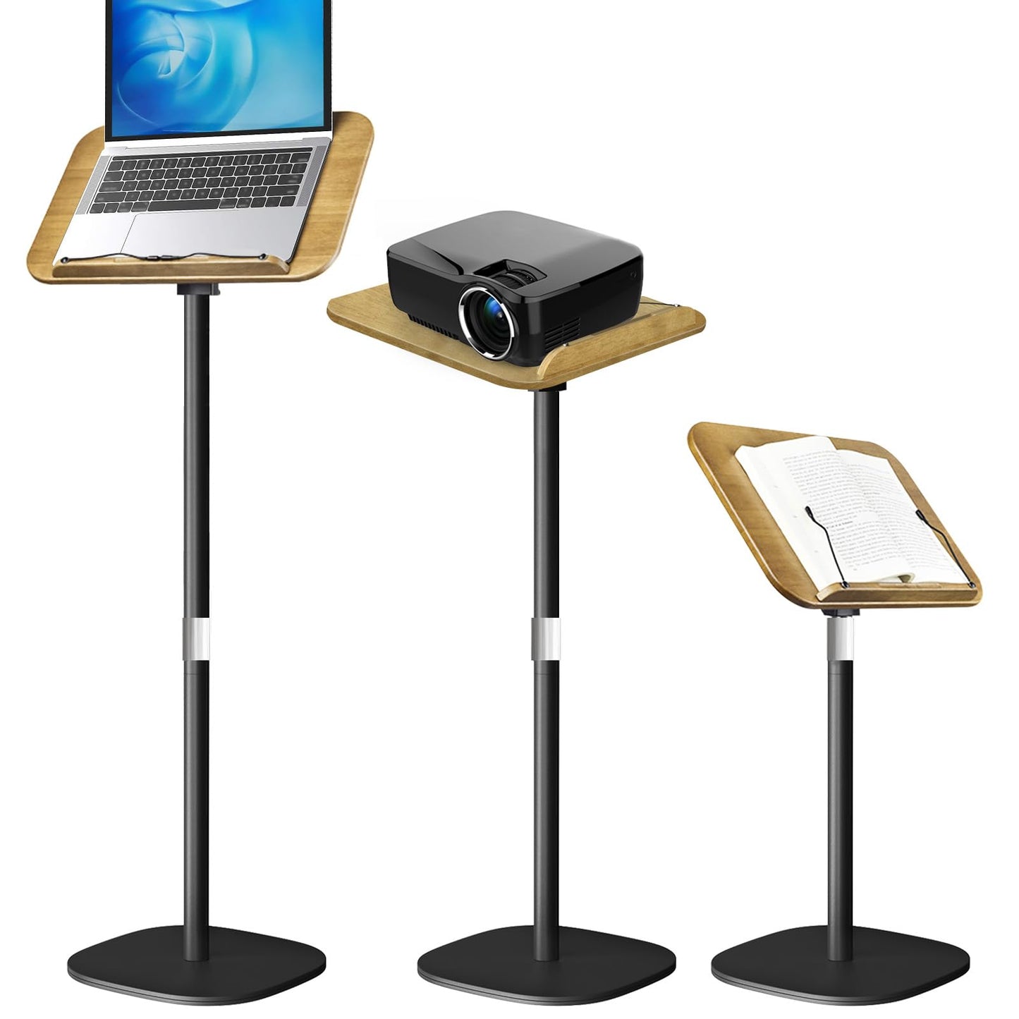 MAKUANG Music Stand for Sheet Music, 4-in-1 Book Holders for Reading Hands Free, Book Stand for Reading, Projector Stand with 180° Rotation Height Adjustable Book Holder Stand for Laptop - 170 cm