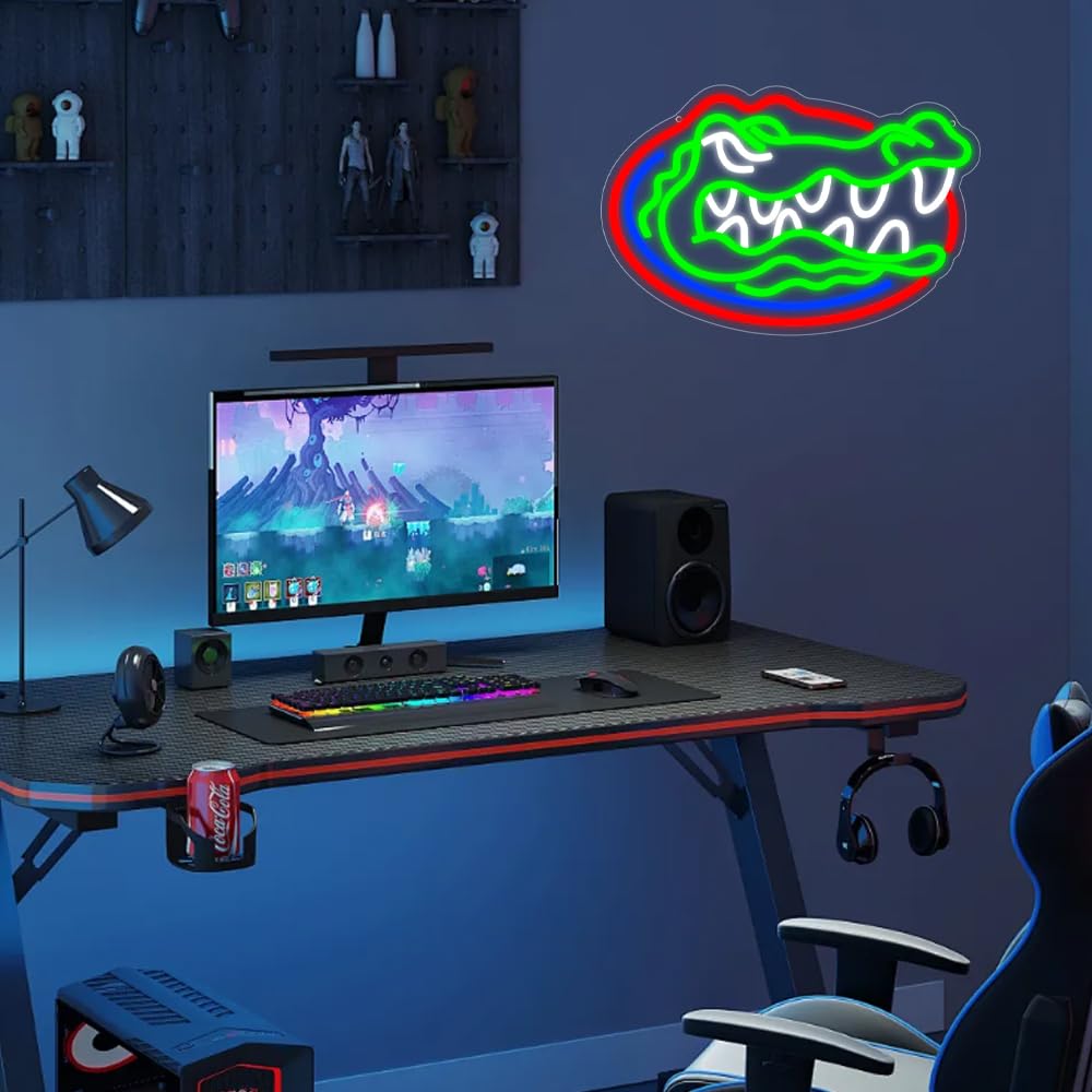 PILOYINDE Florida Gators Basketball Team Neon Sign LED Light for Bedroom Wall Decor, Modern Style, Wall Mount, 1 Count
