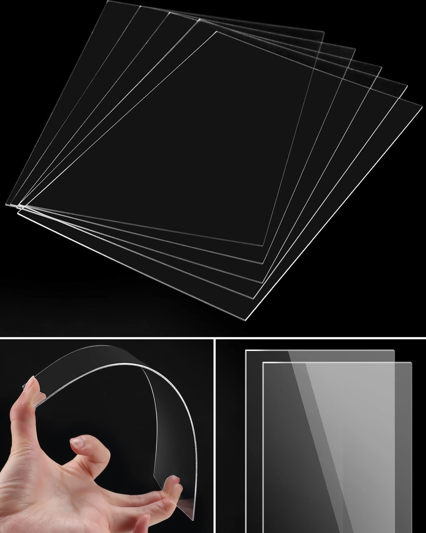 120 Pieces 1mm Thick Acrylic Sheets 5 x 7 Inch Acrylic Clear Sheet for Craft Projects Picture Frame Glass Replacement Projects Display Painting Party Wedding Festival