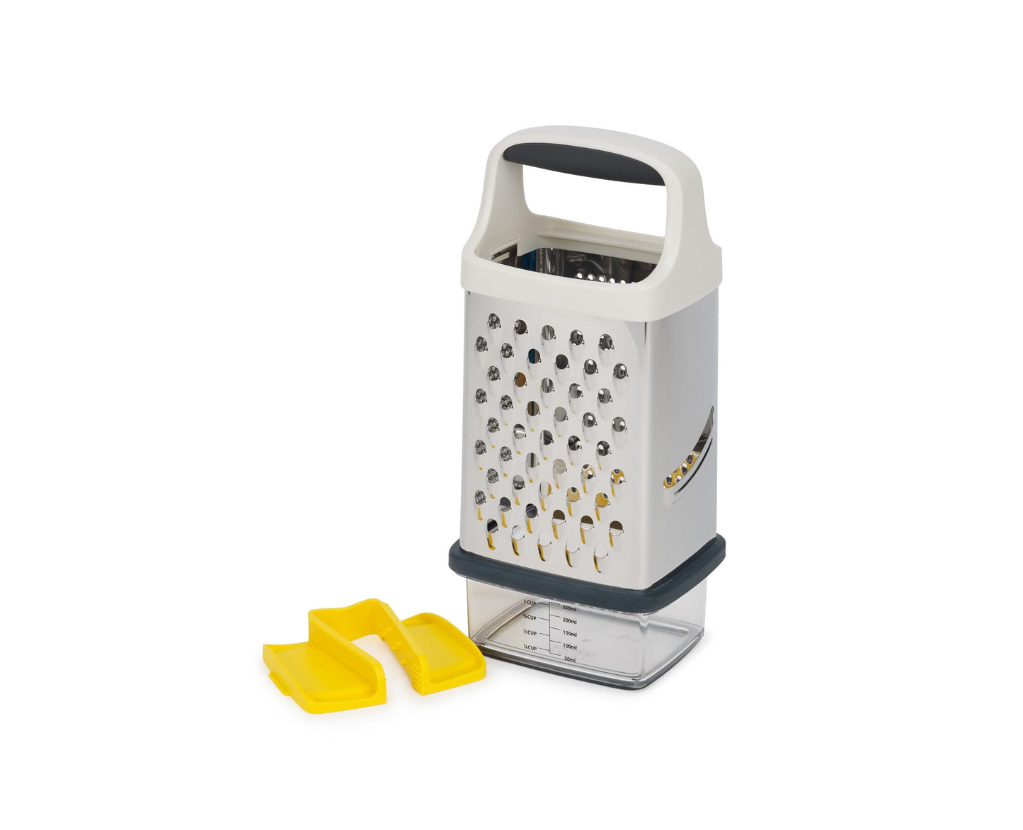 Joseph Joseph Multi-Grip Box Grater with Precision food grip, Stainless Steel blades for grating and slicing, non-slip base, Dishwasher safe