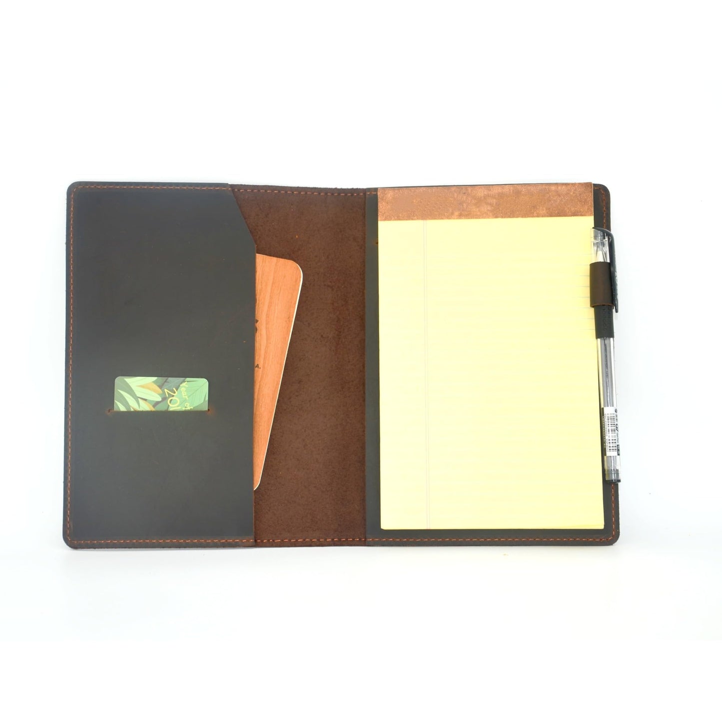 YIYUS Leather Cover Compatible With Tops The Legal Pad Writing Steno Pads 5" x 8", Legal Rule 5 x 8, Notebooks Distressed Genuine A5 Leather Cover with Pen Loop Dark Brown