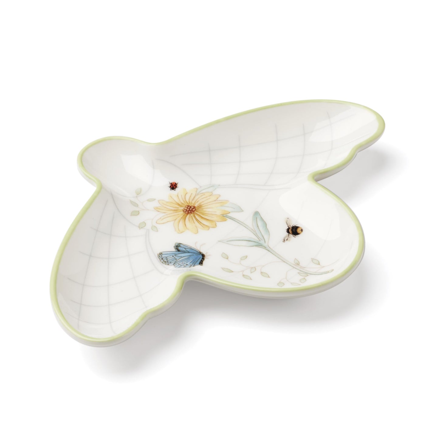 Lenox Home And Kitchen, Butterfly Meadow Beehive Spoon Rest, Porcelain Material, Dishwasher Safe, Kitchen Decor, Coffee Bar Accessories, Butterfly And Flowers Design, Home Accessories (White, 1 Piece)