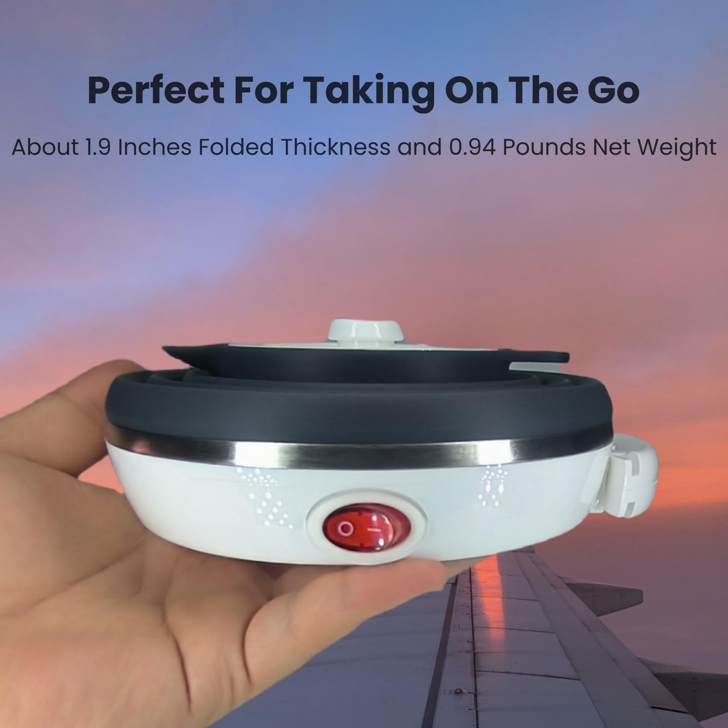 DOFQQG Travel Electric Kettle Small, Collpasible Electric Kettle, Portable Tea Kettle + Paperless Collapsible Pour Over Coffee Dripper, Travel Pour Over Coffee Maker Camping Single Cup (Black)