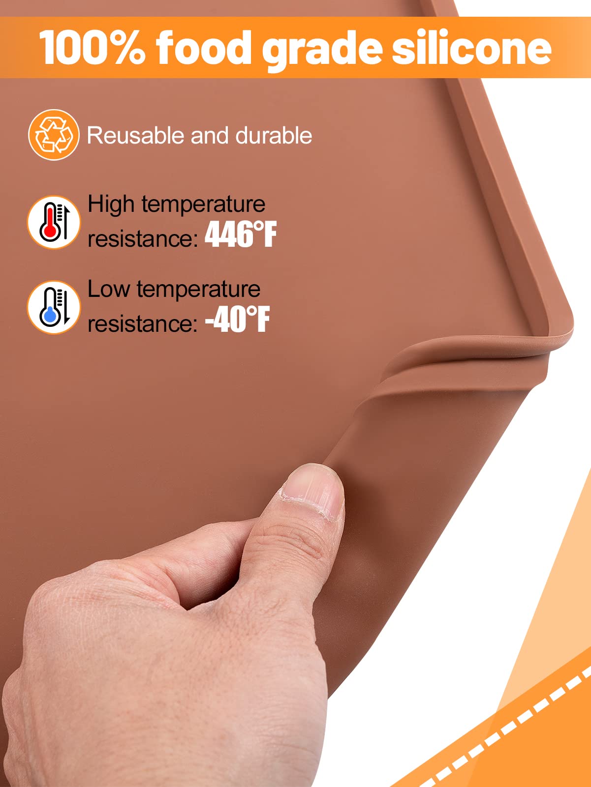 6 Pcs Silicone Food Dehydrator Sheets with Edge, Compatible with Cosori/Excalibur/Magic Mill 14" x 14" Trays, Square Non-stick Tray Liner, High Temperature Resistance Reusable Dryer Mats