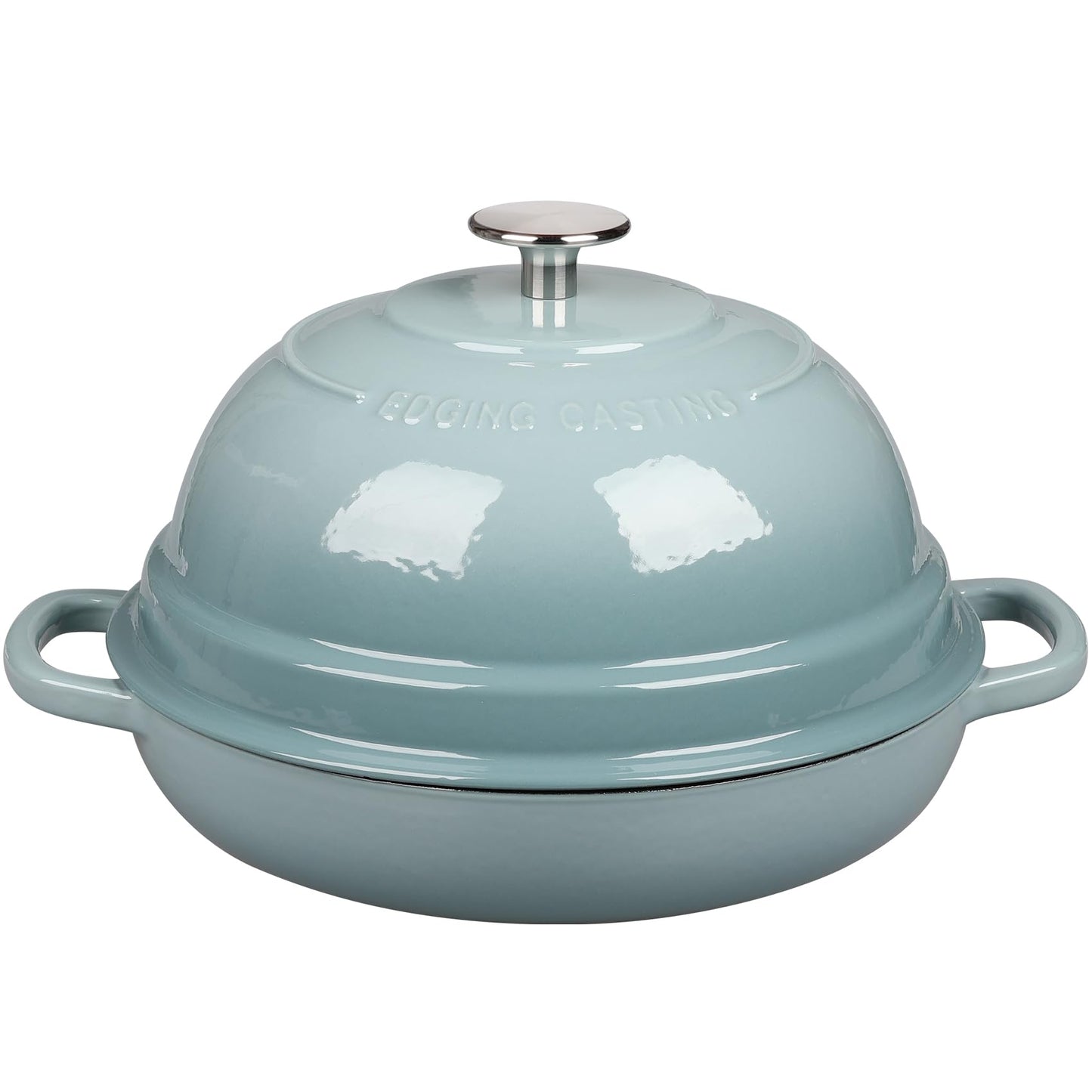 EDGING CASTING Enameled Cast Iron Dutch Oven Pot with Lid, Round Bread Oven for Homemade Sourdough Bread Baking, 6 Quart, Seasalt