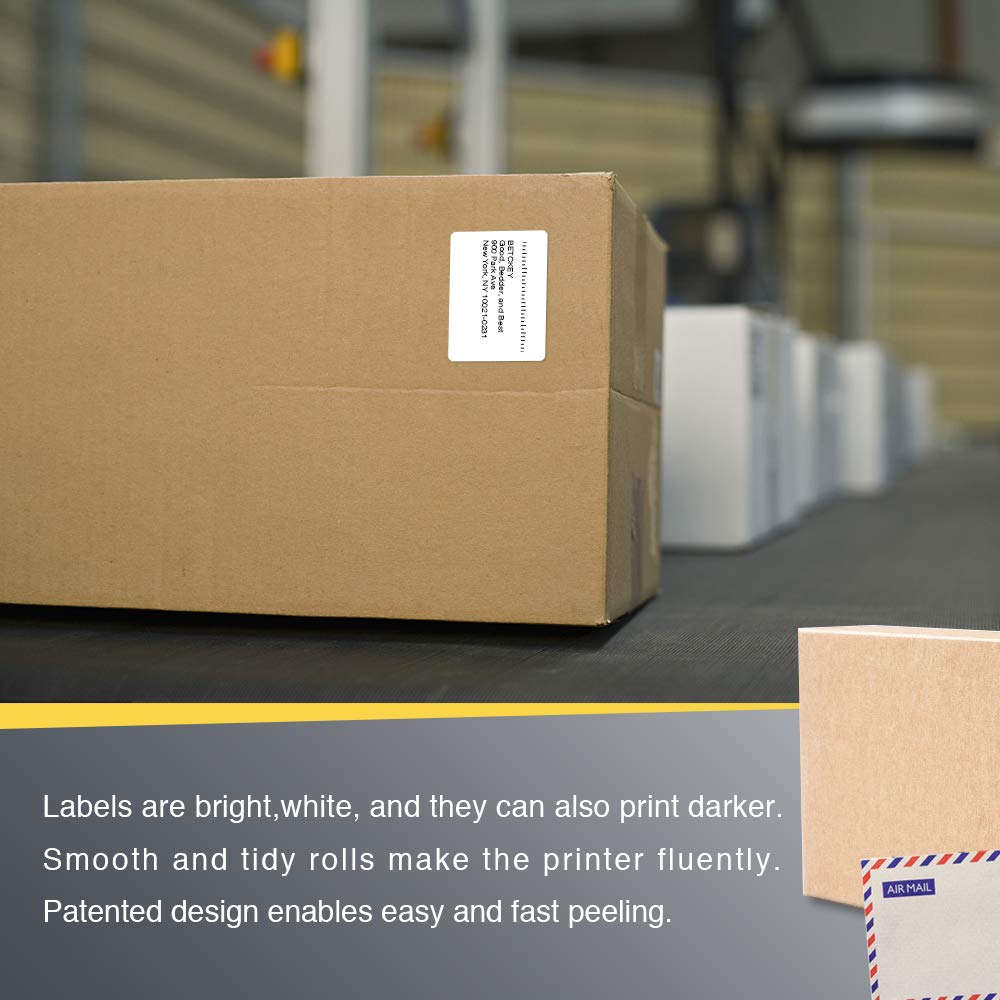 BETCKEY - 2" x 1.5" (51 mm x 38 mm) UPC Barcode & Address Labels Compatible with Zebra & Rollo Label Printer,Premium Adhesive & Perforated [16 Rolls, 16000 Labels]