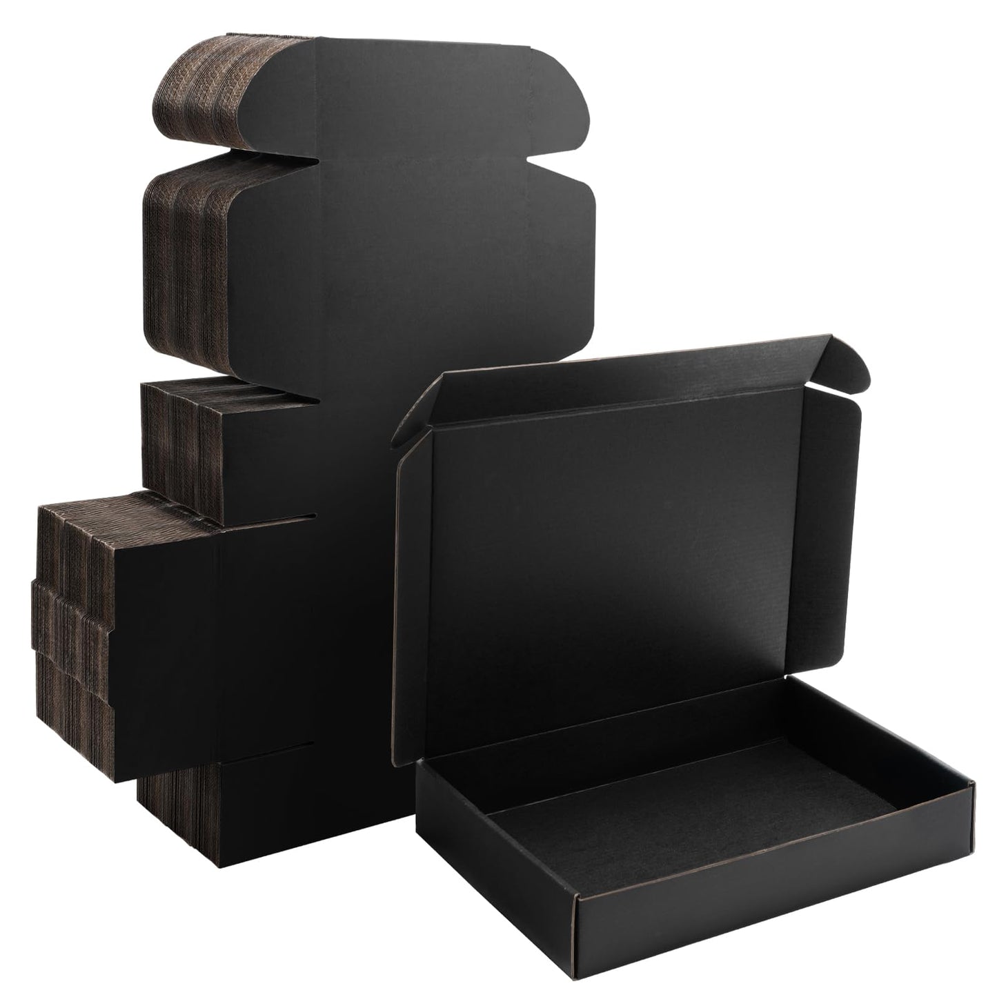 Yidomto 12x9x2 Black Shipping Boxes Small - 25 Pack Corrugated Cardboard Mailer Boxes for Packaging, Mailing, Gift Giving | Sturdy, Recyclable, Perfect for Small Business Supplies, Ecommerce