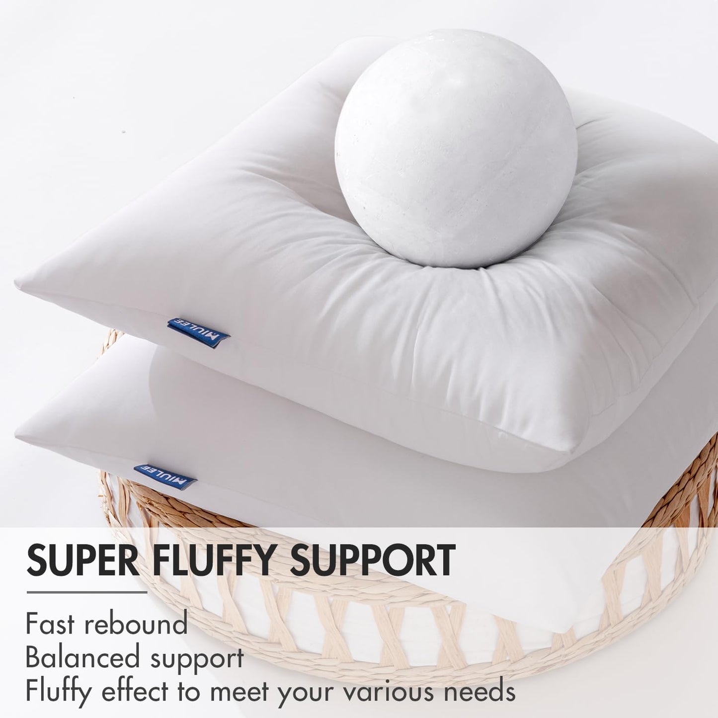 MIULEE 18x18 Outdoor Pillows,Set of 4 Throw Pillows Waterproof,Soft Support Throw Inserts Decorative Water Resistant for Patio Furniture and Garden