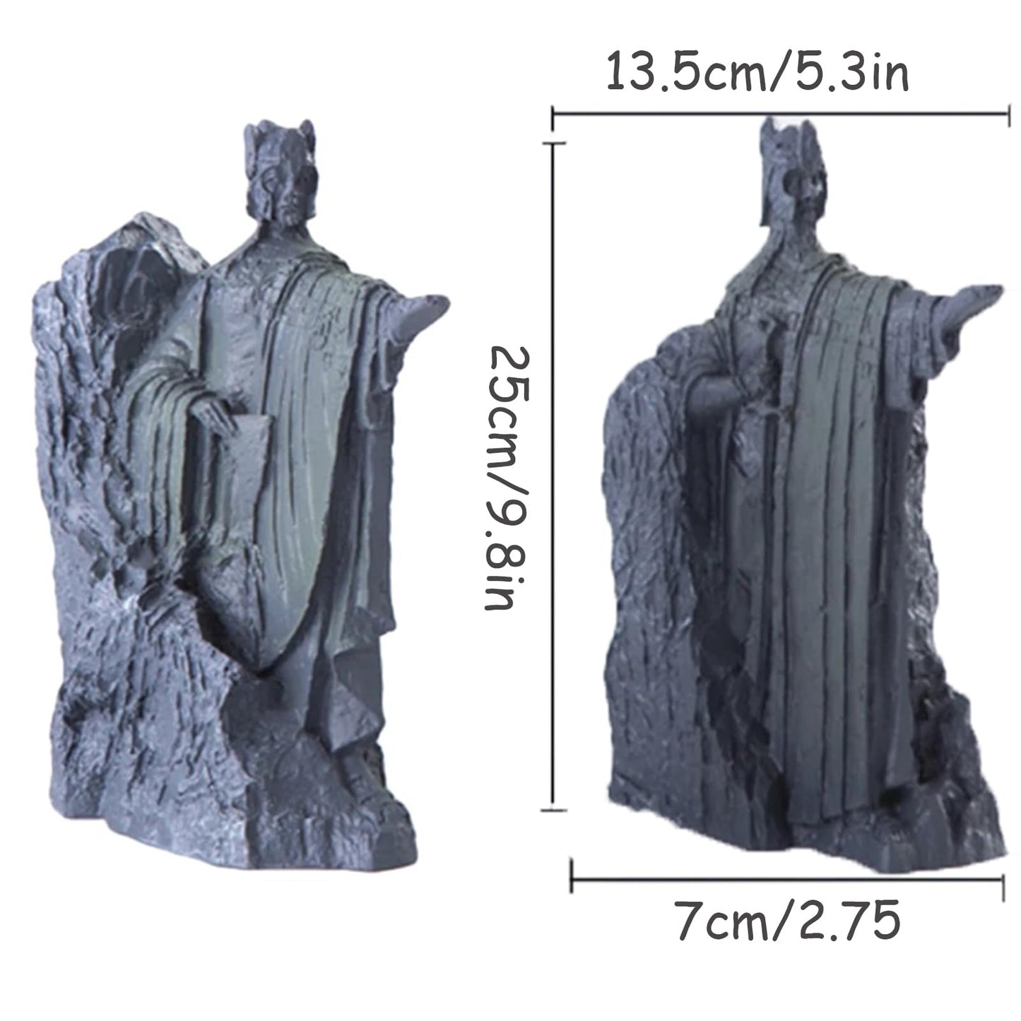 Lord of The Rings Bookends, Resin Decorated Bookshelf, 9.8 Inch Lord of The Rings Gifts Book Ends Non-Slip Book Divider for Library Office Home Study