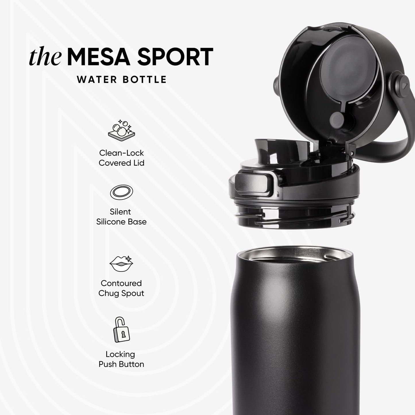 Simple Modern Mesa Sport Water Bottle with Covered Chug Lid | 30oz Cup Holder Friendly Insulated Stainless Steel Bottle for Gym, Sports and Travel | Cherry Wine