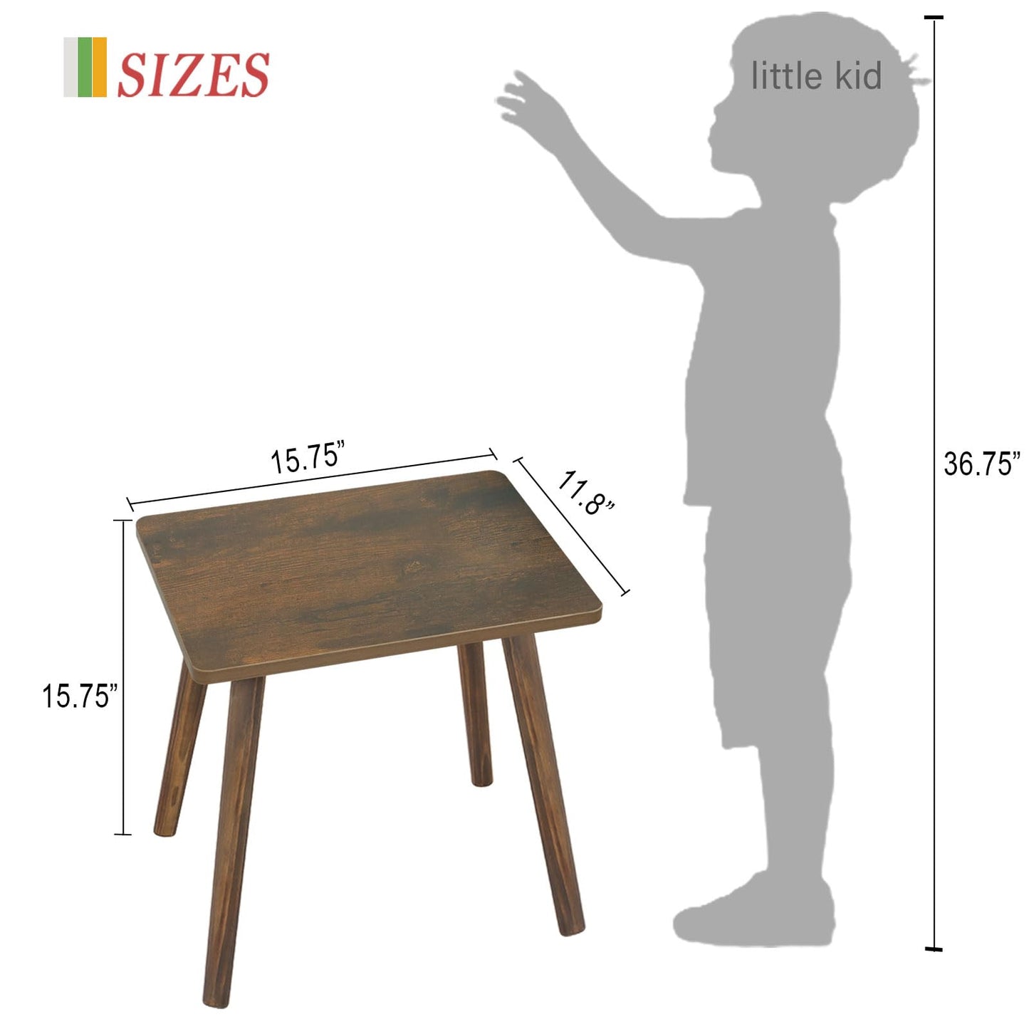 AWASEN Side Table, Small Wood End Table Living Room, Mini Bed Side Table Modern Accent Nightstand with Solid Wood for Bedroom Office Small Spaces, Rustic Brown