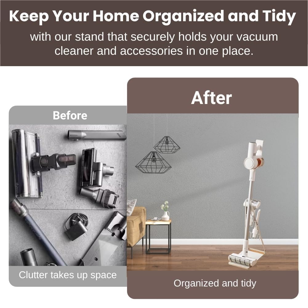 IZSOHHOME Universal Vacuum Stand,Storage-Stand-Docking-Station-Holder,Stable Metal Storage Bracket Stand Holder,Compatible with Dyson,Hoover, Eureka, Rainbow,Shop VAC and Most Stick Vacuum(White)