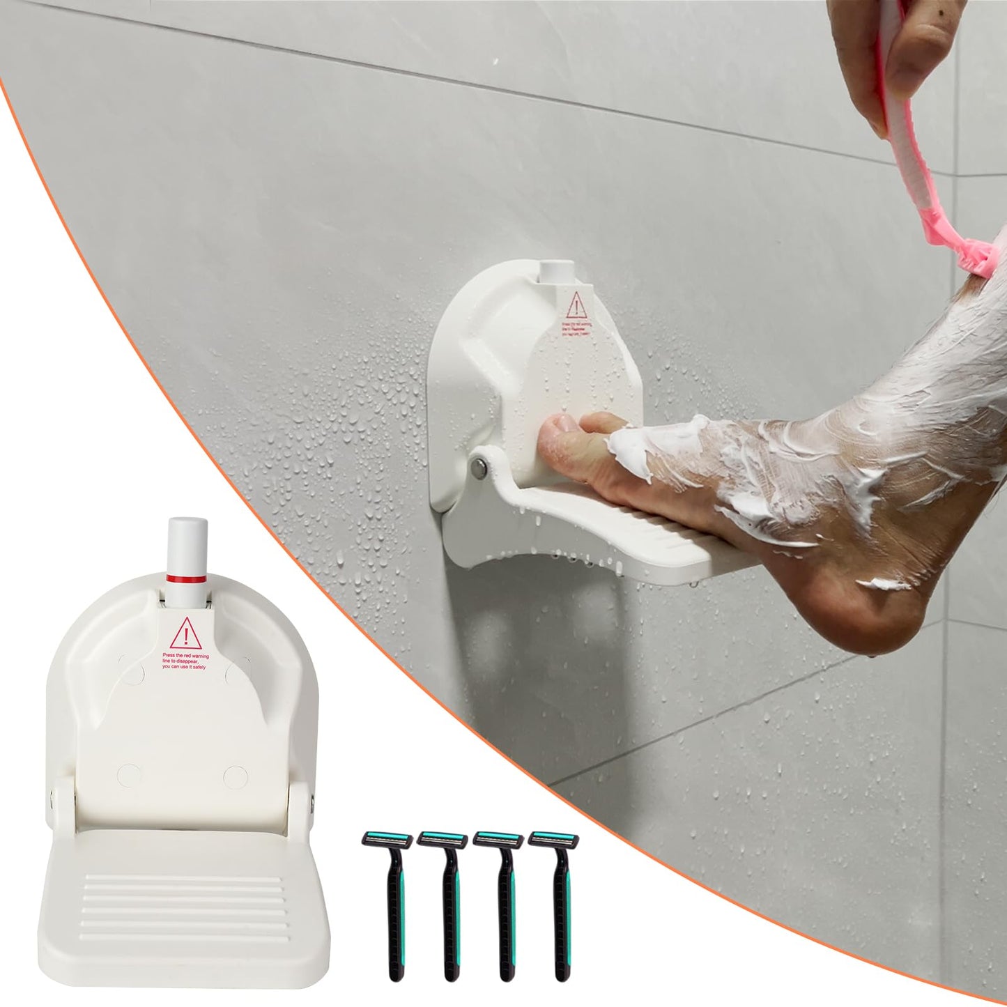 youmtool Shower Foot Rest for Shaving Legs, Suitable for RV Bathroom, Easy to Carry While Traveling