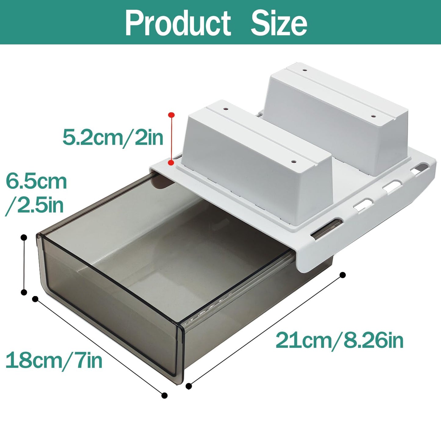 SVNNELP 2 Pack Upgrade Under Desk Drawer for Table with Lip,Office Attachable Plastic Desktop Accessories & Workspace Organizers,Hidden Under Table Desk Storage Organizer Pencil Tray Drawer Slide Out