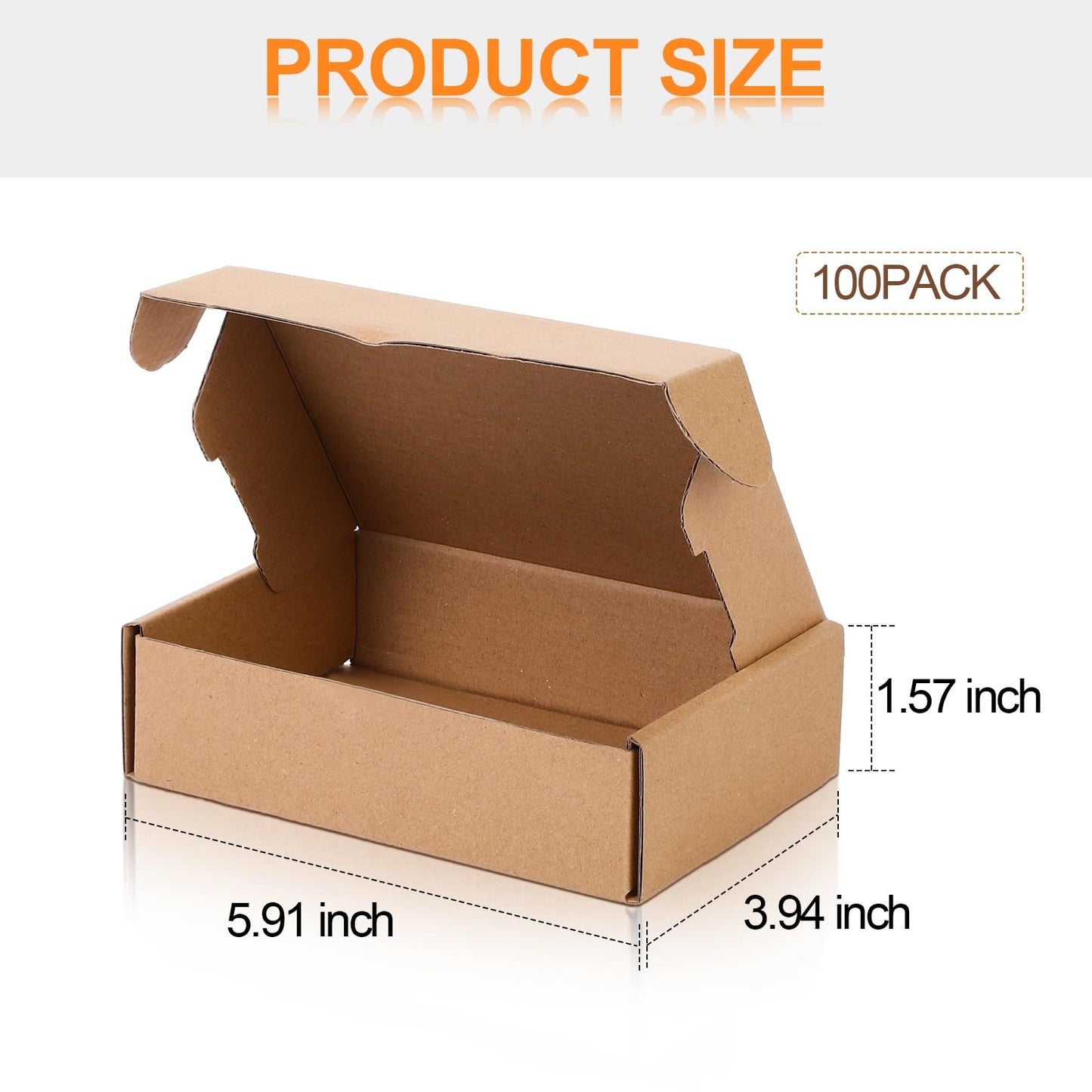 Qilery 100 Pcs Shipping Boxes Cardboard Gift Corrugated Cardboard Brown Boxes Mailer Packaging for Mailing Small Business Present (5.91 x 3.94 x 1.57 Inches)