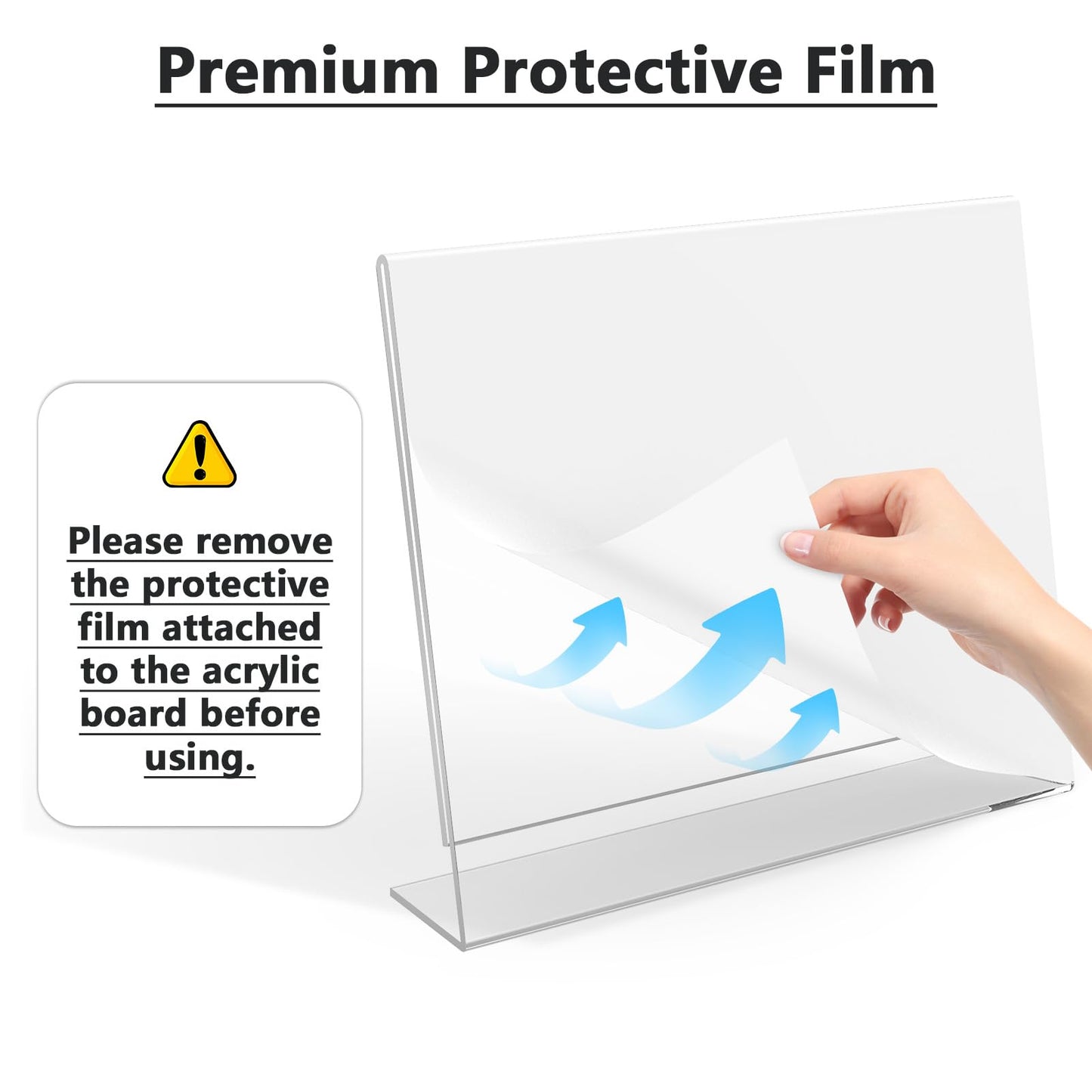 MaxGear Acrylic Sign Holder 8.5x11 Inches Horizontal 12 Pack, Slant Back Clear Tabletop Display Stands for Flyers Menus Documents, Landscape Sign Frames