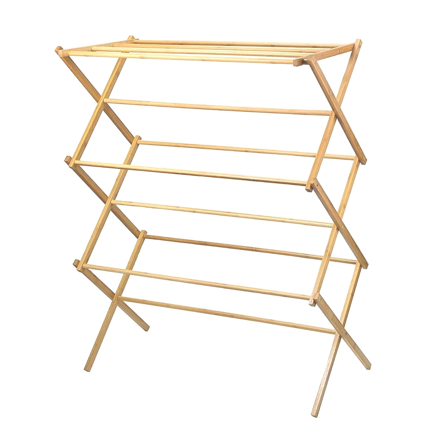 Home-it Wooden Clothes Drying Rack for Laundry - Collapsible Folding Bamboo Laundry Drying Rack for Drying Clothes - Heavy Duty Pre Assembled