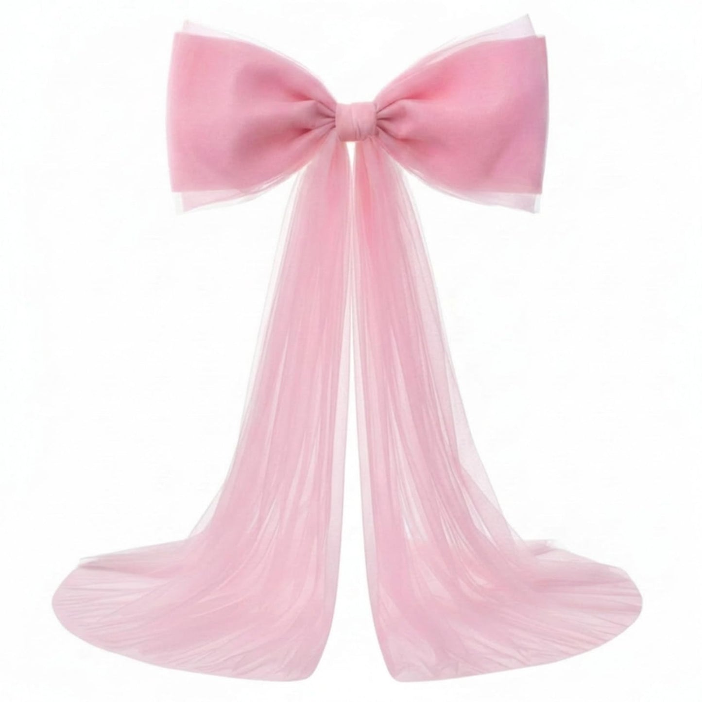 Canlierr Extra Large Pink Organza Bow Decorations 39 x 59 Inch Giant Pink Tulle Bow with Tie and Long Ribbon Tails for Wedding Valentines Party Backdrop Coquette Room Wall Decoration