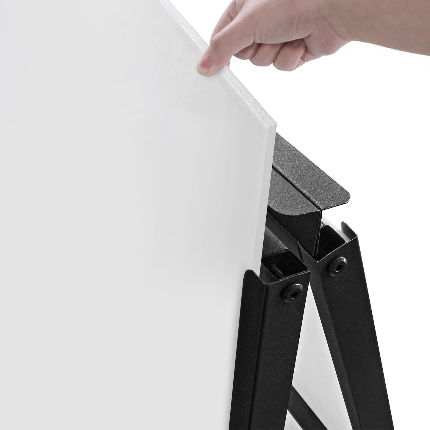 AKTOP Heavy Duty A Frame Sidewalks Signs 24 x 36 Inch, Double-Sided Metal Sandwich Board Slide-in Folding Outdoor Signboard, Large Display Sign Holder for Businesses Advertising Poster