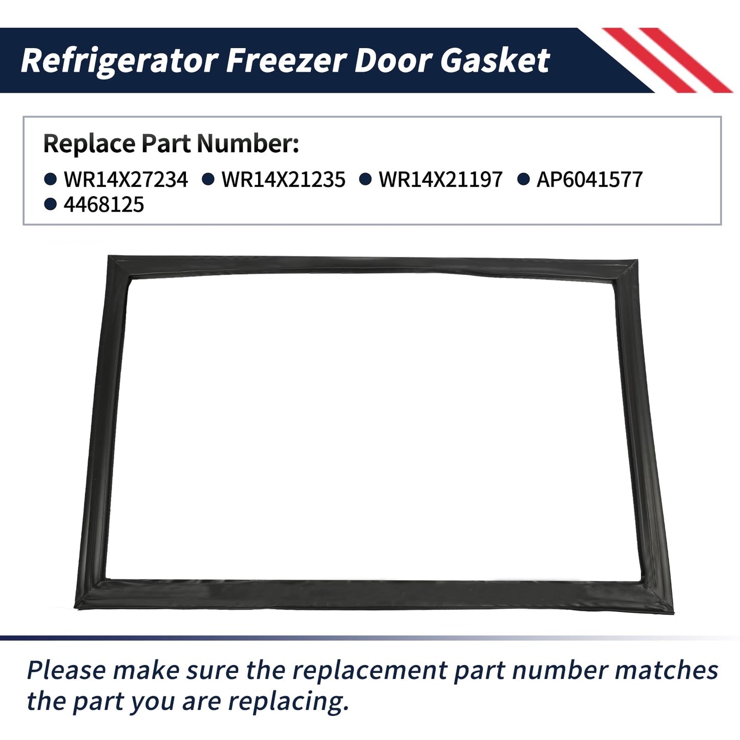 Promrmr WR14X27234 Refrigerator Freezer Door Gasket Compatible with GE Refrigerator Freezer Door Seal Replacement WR14X21235 WR14X21197 AP6041577 4468125