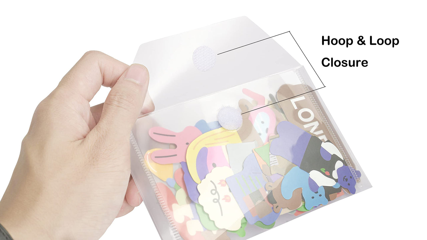 YESSART 3x5 Plastic Envelopes Hook Loop Closure Coupon Receipt Storage Holder 80 Pack (80 pack)
