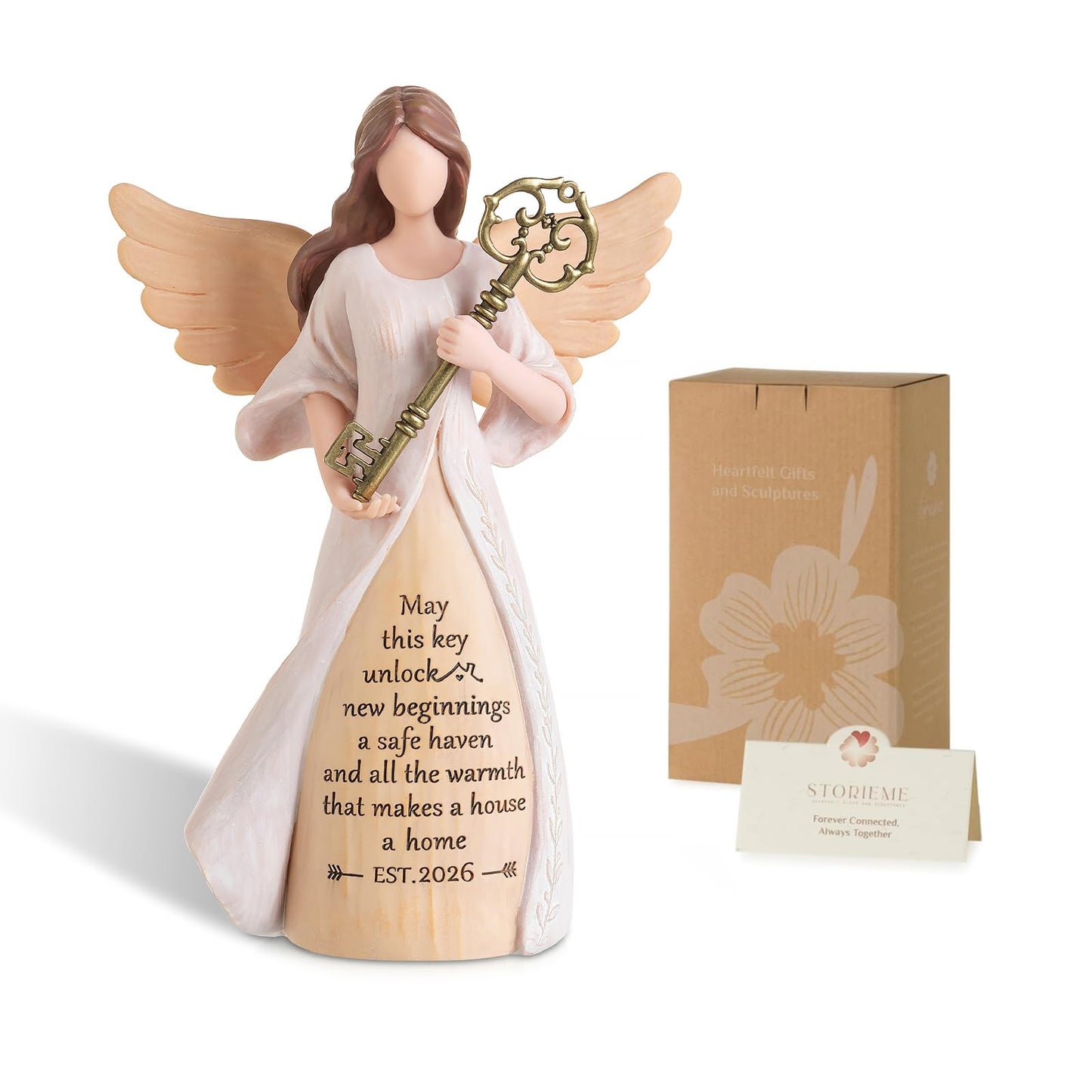 Storieme Housewarming Gifts New Home: House Warming Gift for Women Friend Homeowner - Guardian Angel Figurines for New Apartment Party Decorations Entryway Table Decor Ideas