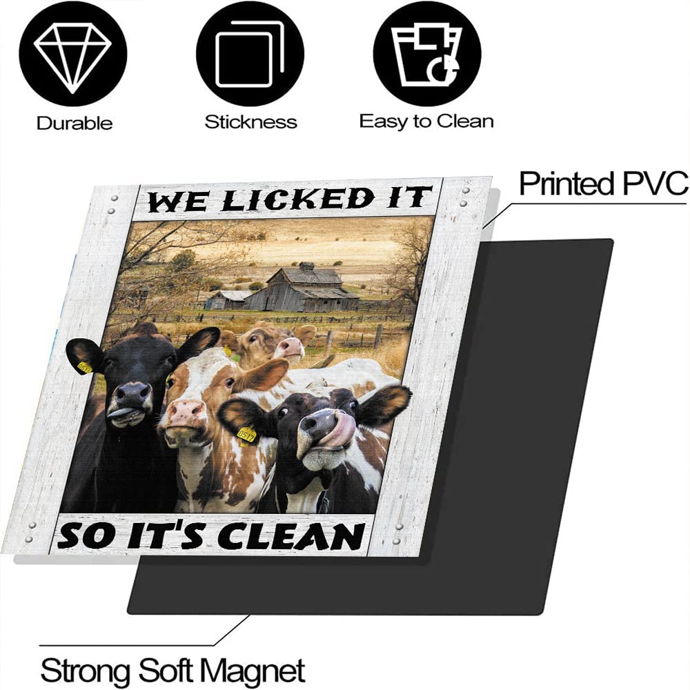 Homa Cow Magnet Dishwasher Cover, Rural Farm Decor Refrigerator Magnets Decorative Funny Fridge Magnetic Kitchen Decal Vinyl Panel Decorative, 23 inWx26 inH
