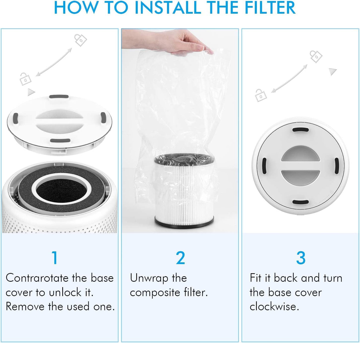 MOOKA Official Certified Replacement HEPA Filter for B-D02L/B-D02 Air Purifier (2-PACK)