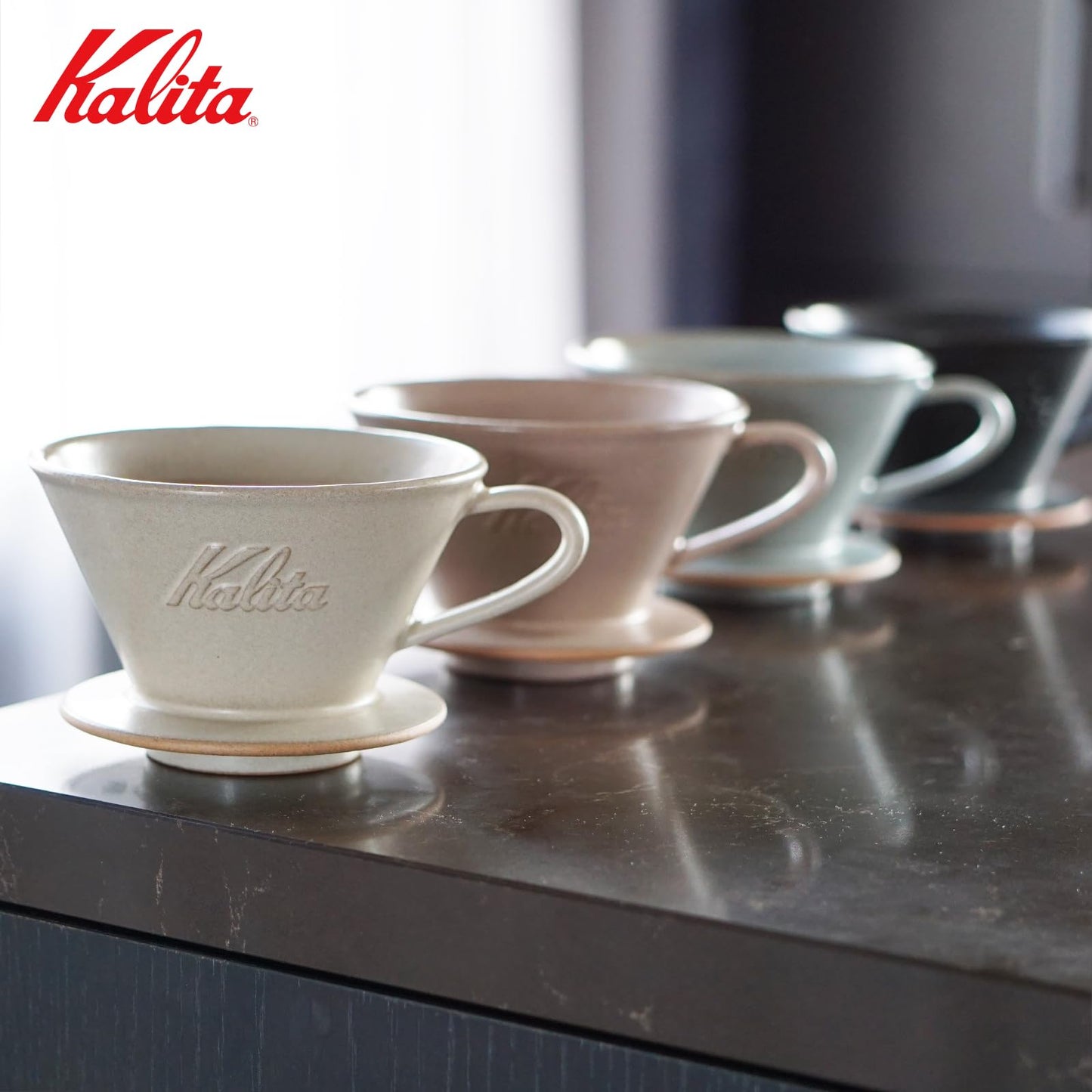 Carita Kalita Coffee Dripper Mino Ware High Heat Retention Pottery 1 to 2 Person DACHI & KalitaMI 155 Sand Brown #01103 Wave Series Made in Japan Drip Equipment for 1 or 2 People 1 Cup