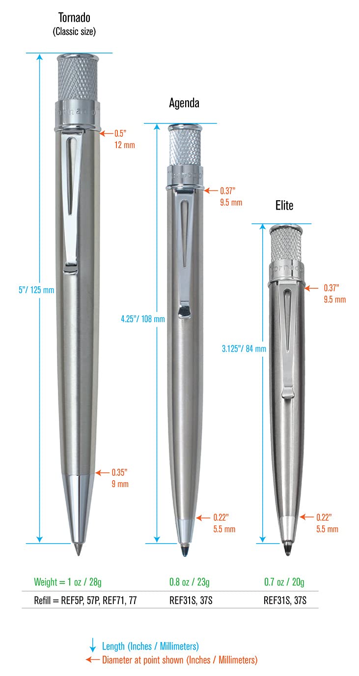 Retro 1951 Tornado Rollerball Pen, Stainless Steel (VRR-1315)