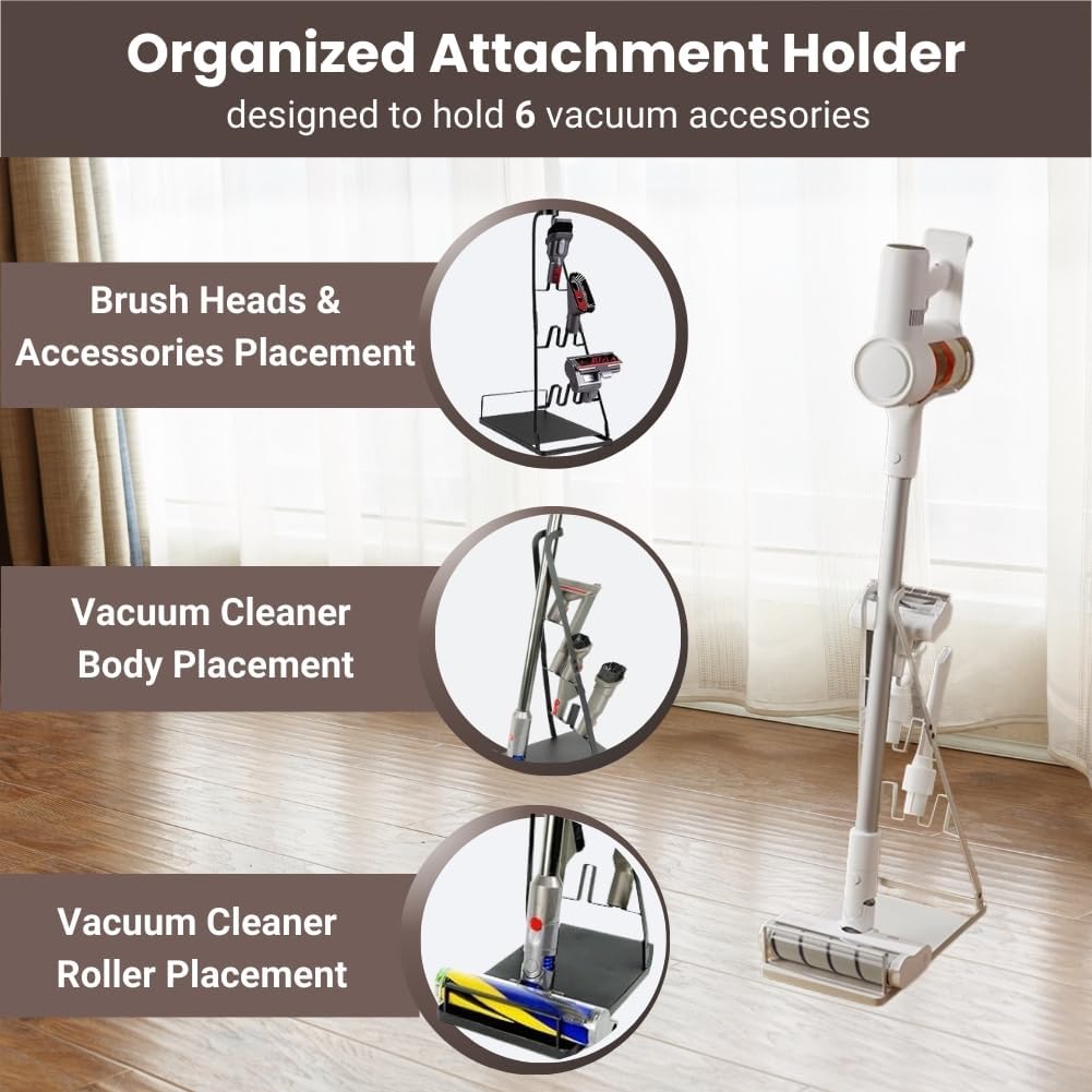 IZSOHHOME Universal Vacuum Stand,Storage-Stand-Docking-Station-Holder,Stable Metal Storage Bracket Stand Holder,Compatible with Dyson,Hoover, Eureka, Rainbow,Shop VAC and Most Stick Vacuum(White)