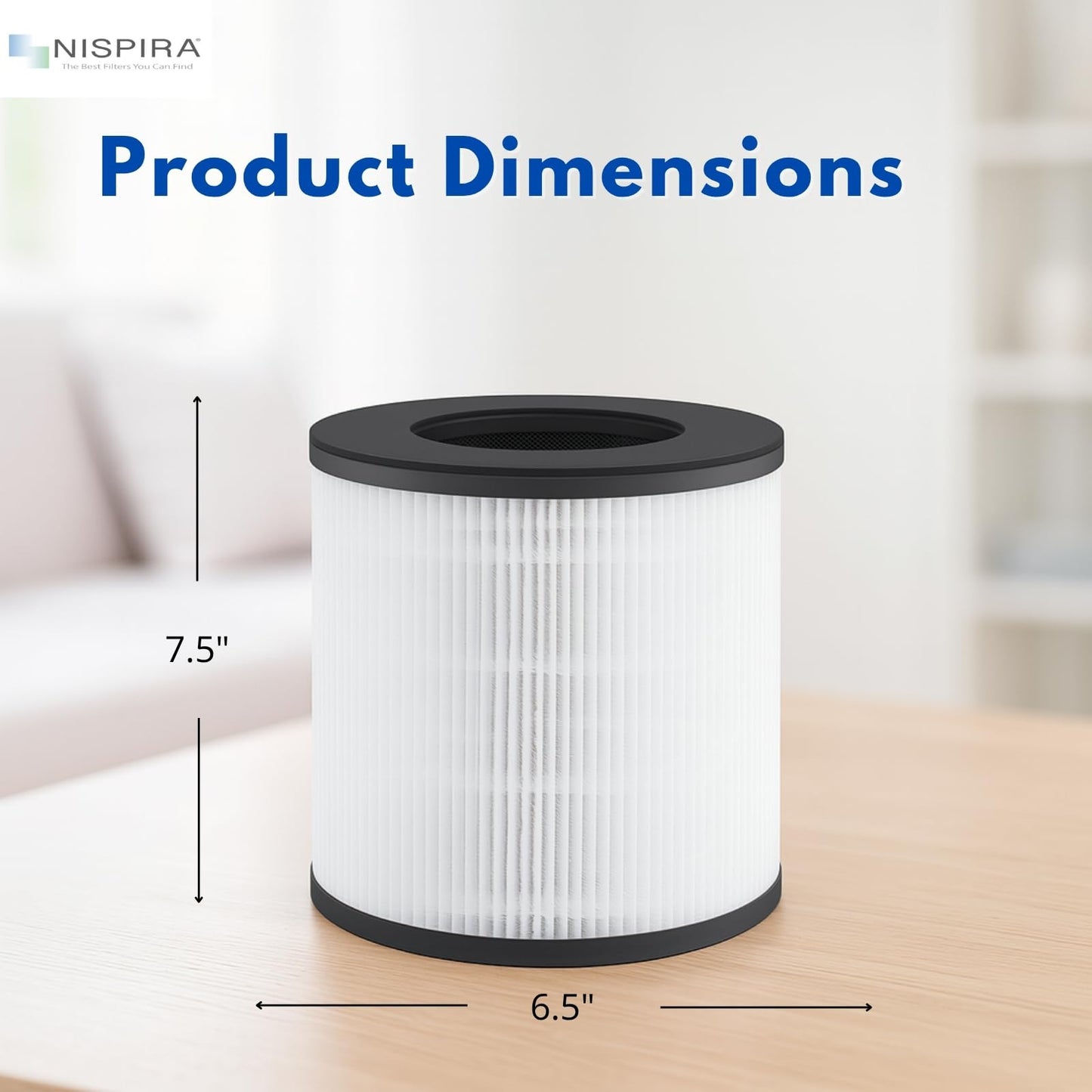 Nispira TD-1300 CL-6070A TAP01 4-in-1 True HEPA Replacement Filters Compatible with Tredy TD-1300, Tenergy Renair, Cool-Living, BEABA Nursery Air Purifier, 2 Packs