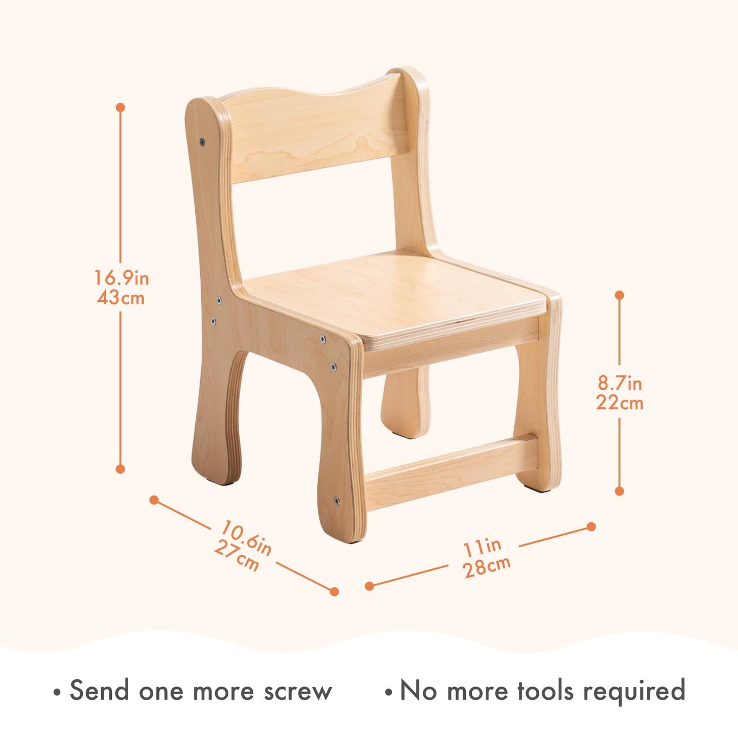 ROBUD Wooden Toddler Chair Wood, Kids Chair Set of 2, Sturdy Kids Chairs for Toddlers for Children Aged 3+, 250 Lbs Capacity Each Count
