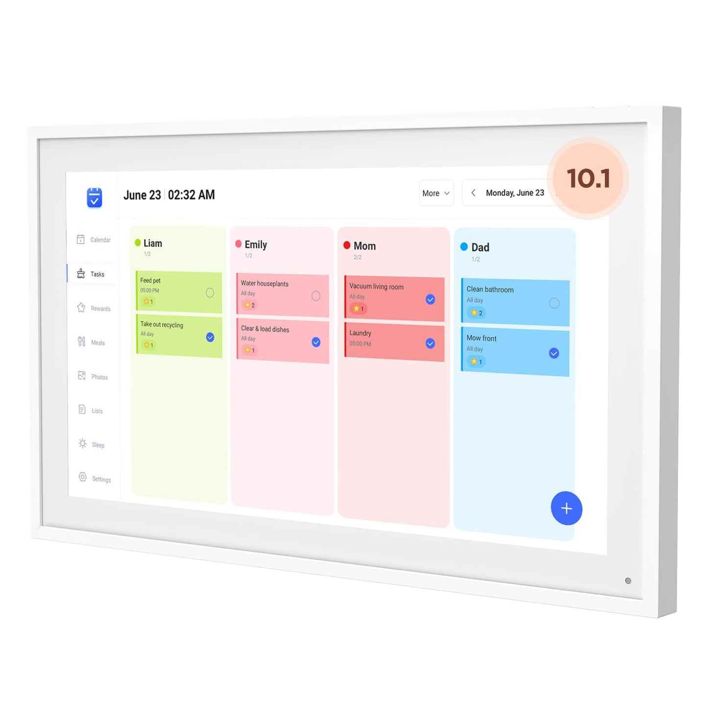 10.1 Inch Smart Digital Calendar, Electronic Desk Calendar, 1920 * 1080 IPS Full HD Touch Screen Display for Family Meal Planner Support - Streamline Household Organization