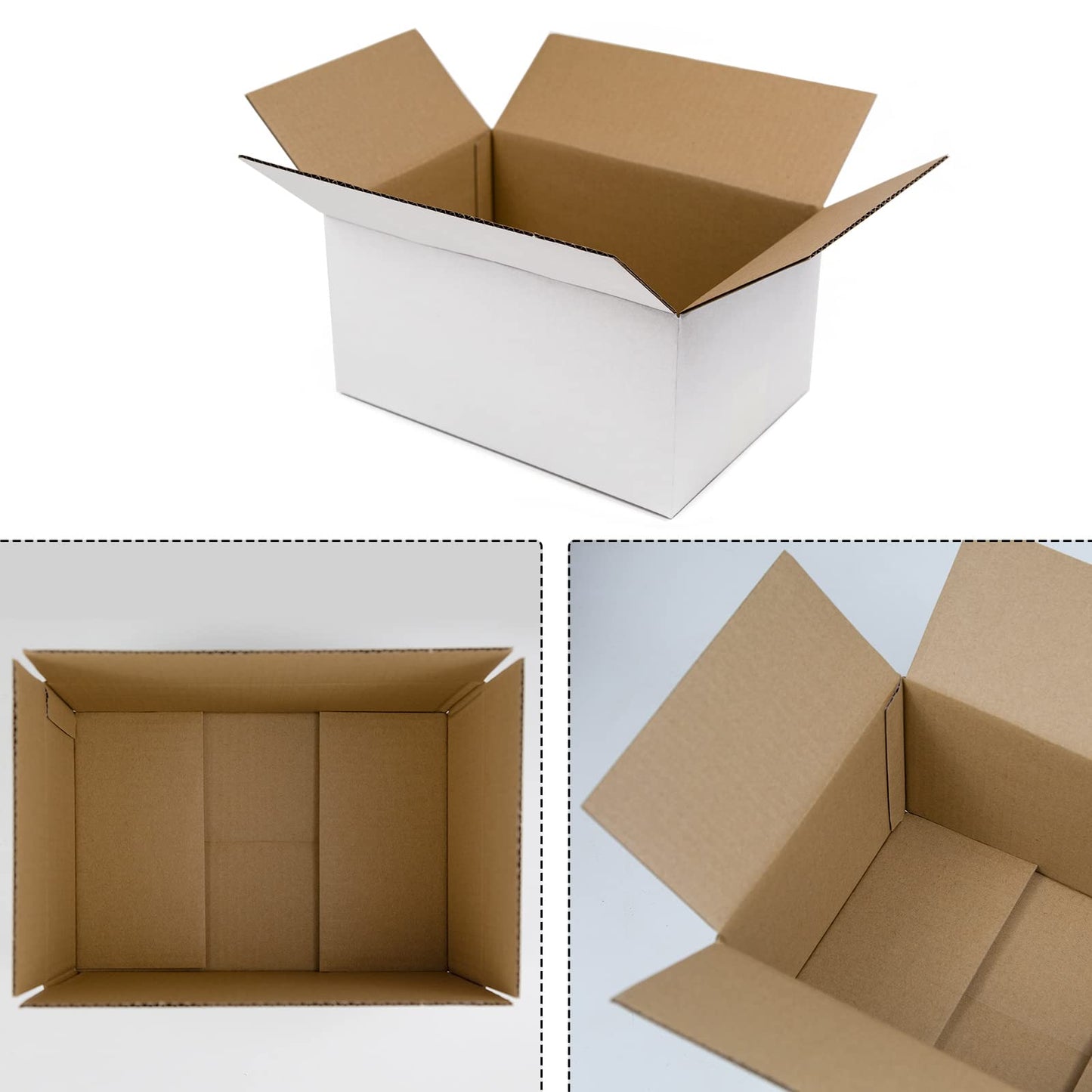 SUNLPH White Shipping Boxes 10x7x5 Inches Small Corrugated Cardboard Boxes, 25 Pack