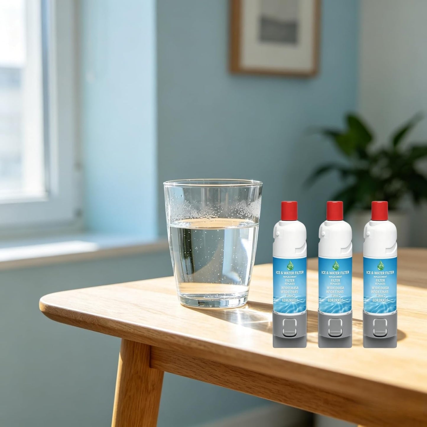 EDR2RXD1 Water Filter Replacement for Filter 2, W10413645A, W10413645, KAD2RXD1, EDR2RXD1, P9RFKB2L, WHR2RXD1, P9KB2L, Kenmore 46-9082, 46-9903, 3 Pack
