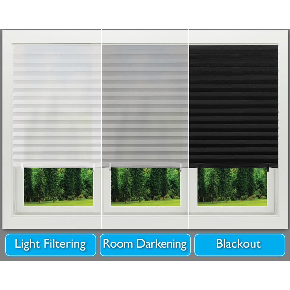 Redi Shade No Tools Original Blackout Pleated Paper Shade Black, 36" W x 72" L, 6 Pack