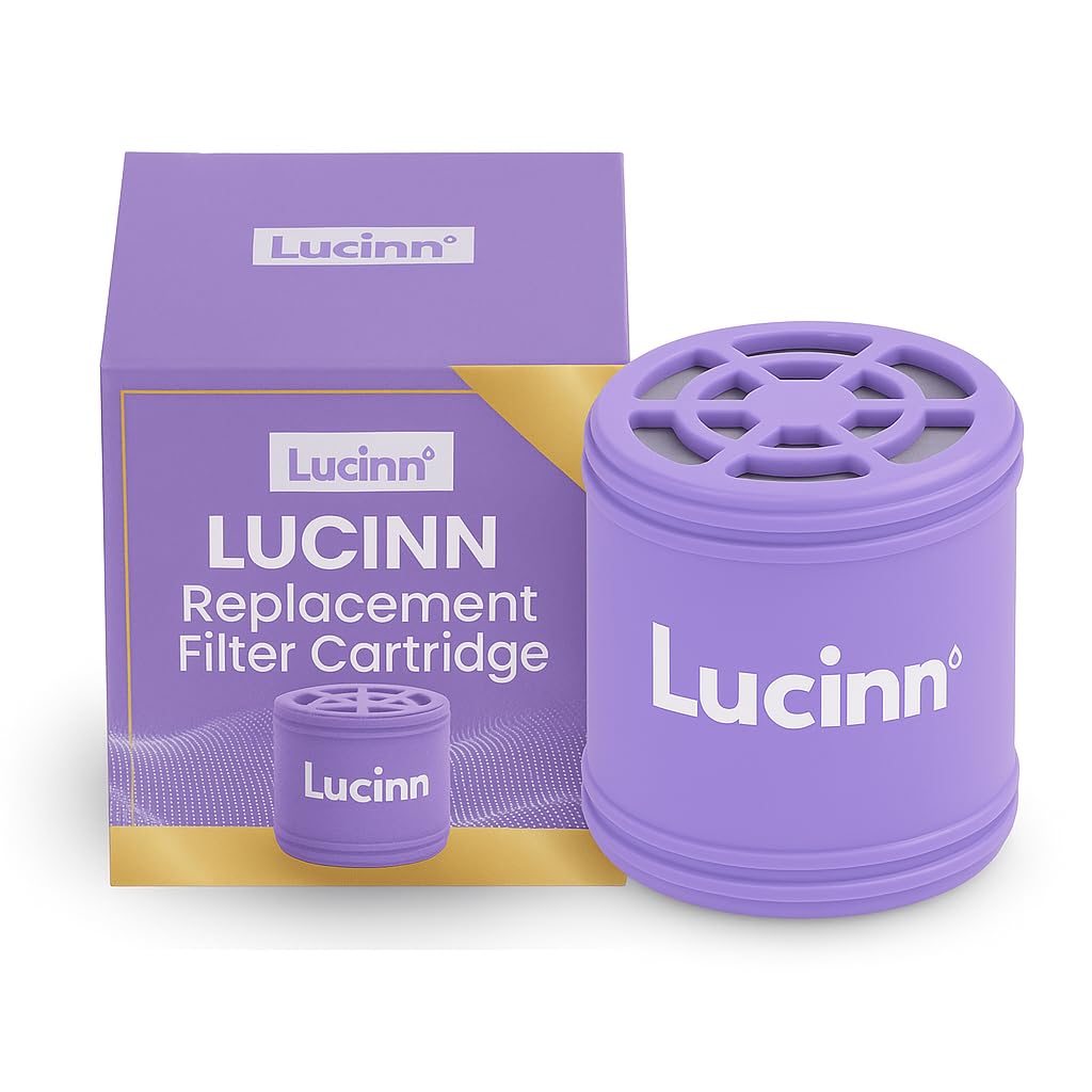 Lucinn Pro Filtered Showerhead Replacement Cartridge – Compatible with Lucinn Pro Filtered Shower Head – Reduces Chlorine, Heavy Metals & Impurities for Softer Skin & Smoother Hair
