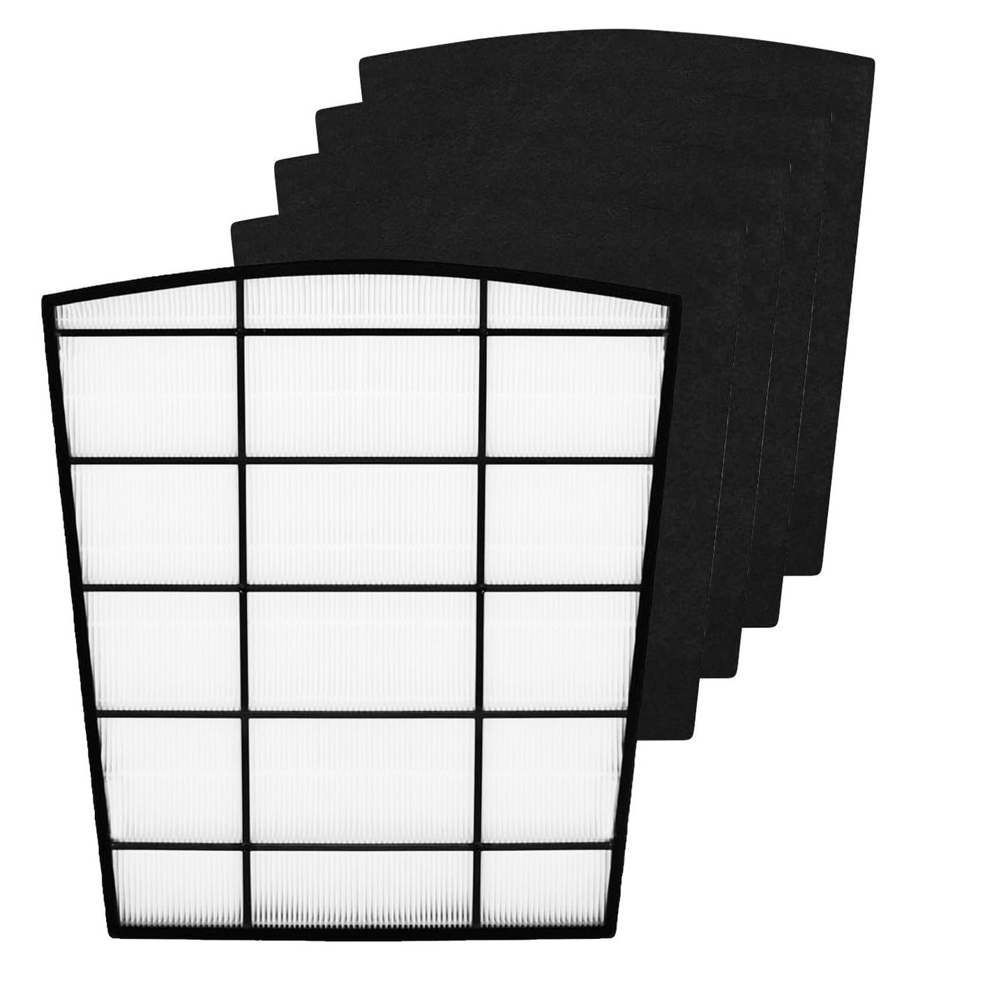 HP800 HEPA Replacement Filter Set Compatible with Hunter HP800 Multi Room Large Console Air Cleaner Purifier, Part Number H-HF800-VP H-PF800, 1 HEPA Filter 4 Carbon Pre-Filter