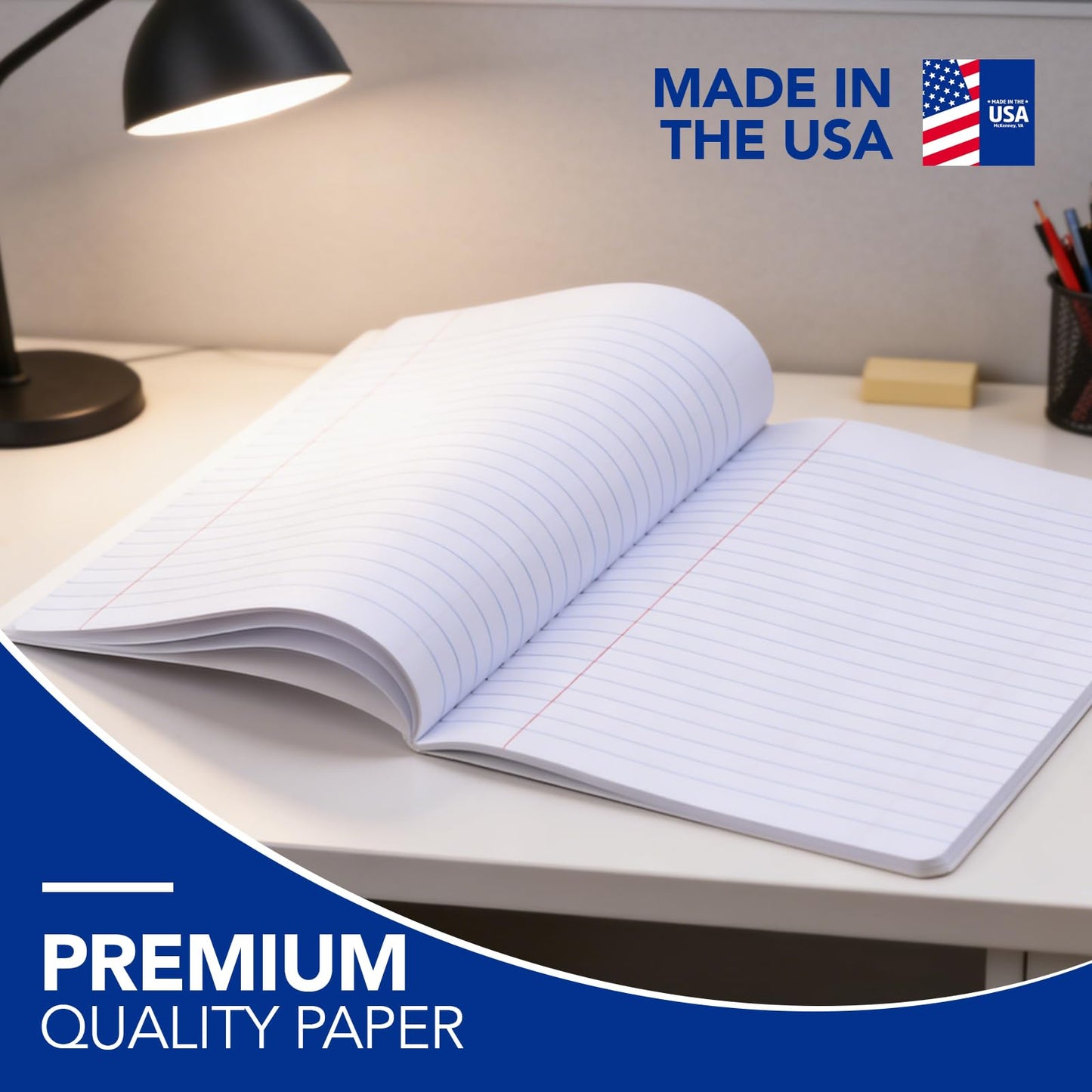 KAISA Composition Notebooks 100Sheets Comp Book,Wide Ruled 9.75x7.5inch, Classic Marble Composition Books, Carton of 20pads, C10001W