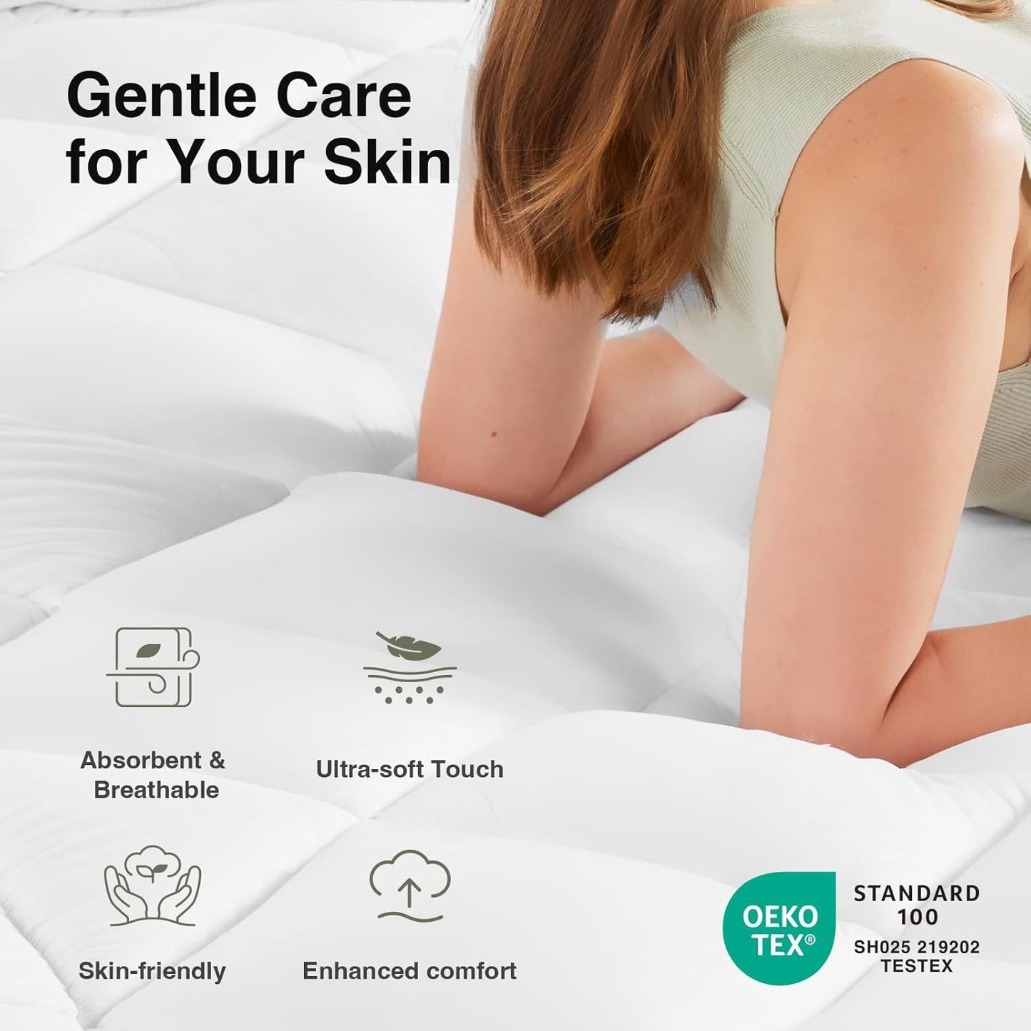 Novilla King Mattress Topper, Extra Thick Pillow Top Mattress Pad, Down Alternative Fill Breathable Cover, 8-21" Deep Pocket Soft Bed Topper for Back Pain Relief