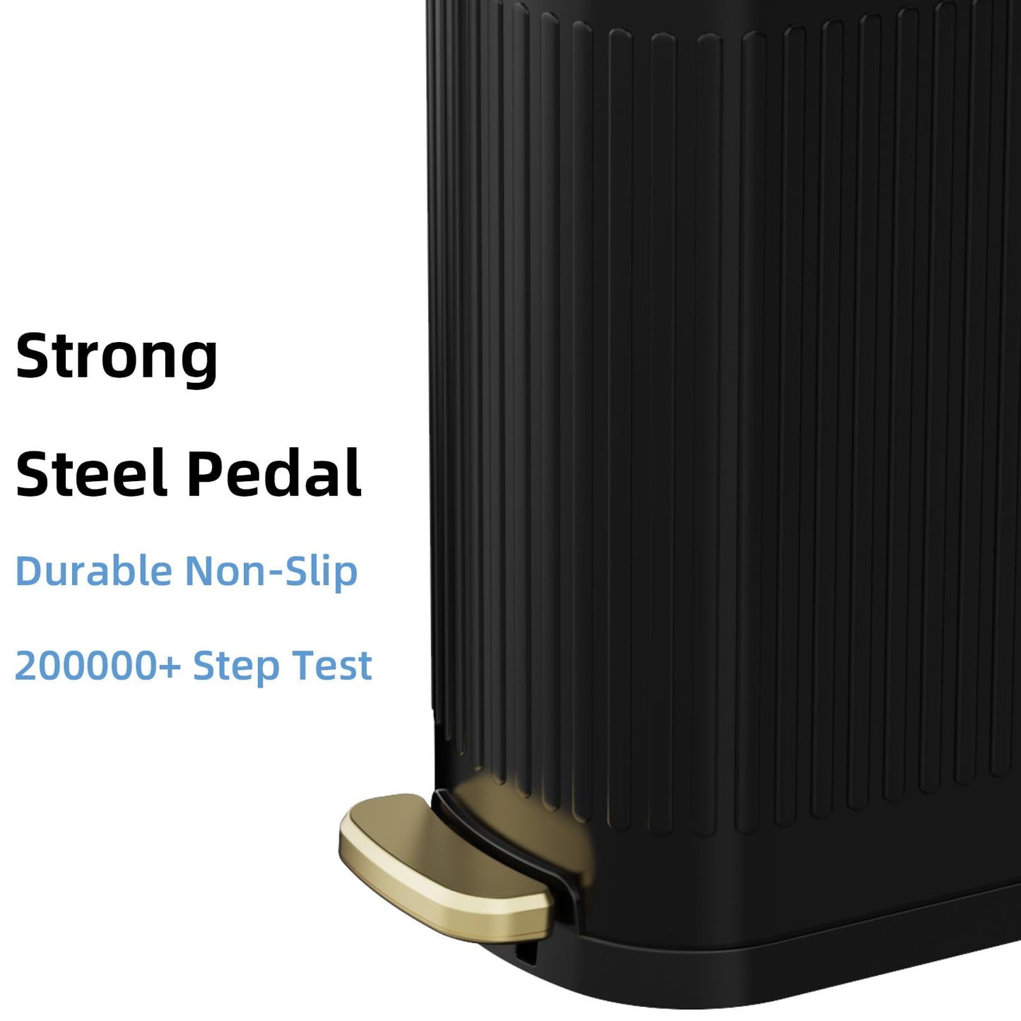 KSSKSS 2.6 Gallon Slim Bathroom Trash Can with Soft Close Lid, 10L Stainless Steel Garbage Can with Removable Liner Bucket, for Narrow Spaces, Bathroom, Bedroom (Matt Black)